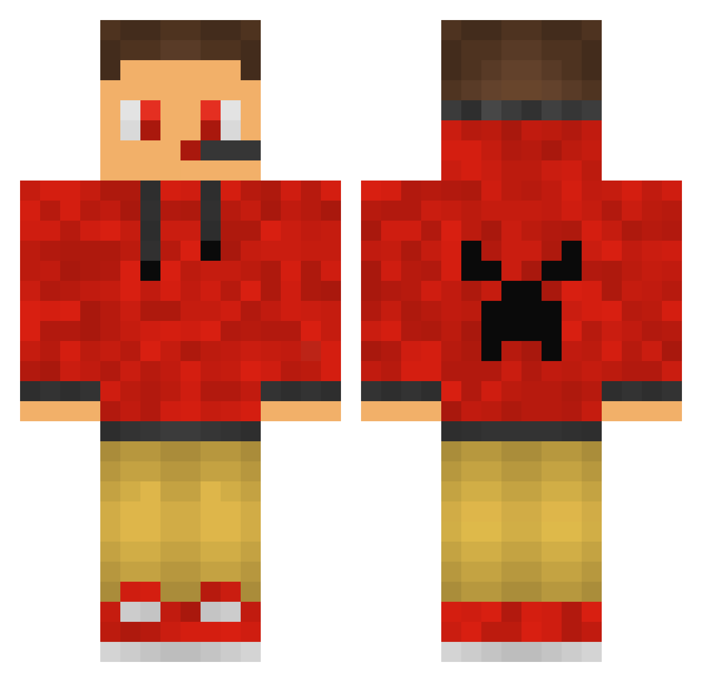 DaddyAizen54 Minecraft skin, front and back view