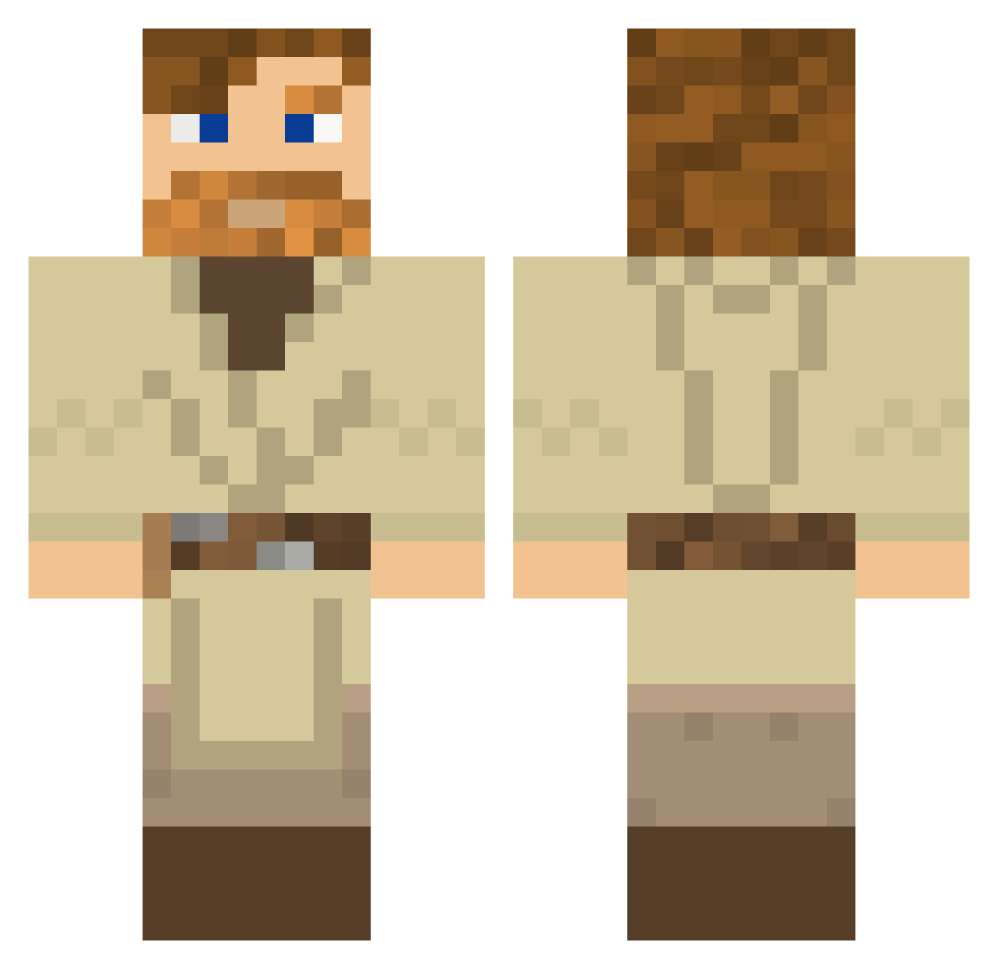 Forgeciel Minecraft skin, front and back view