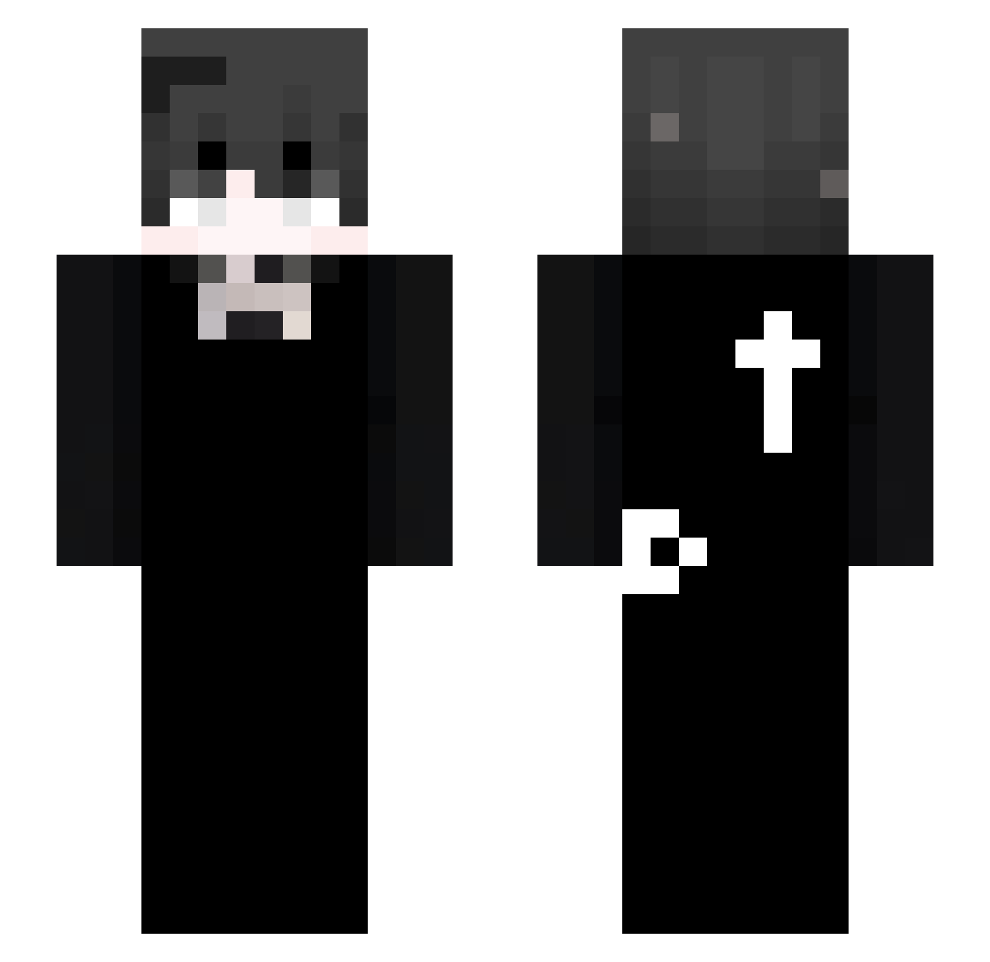 sauustg3dd Minecraft skin, front and back view