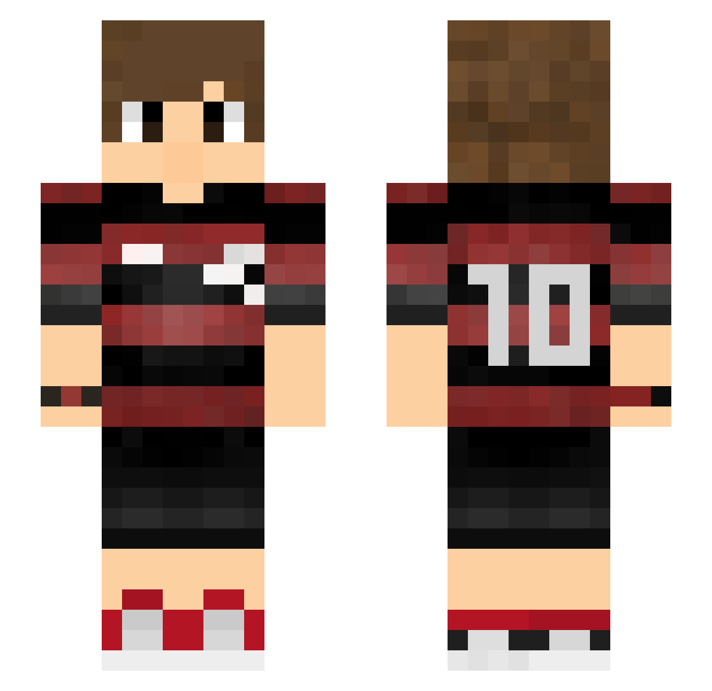 desbigode Minecraft skin, front and back view