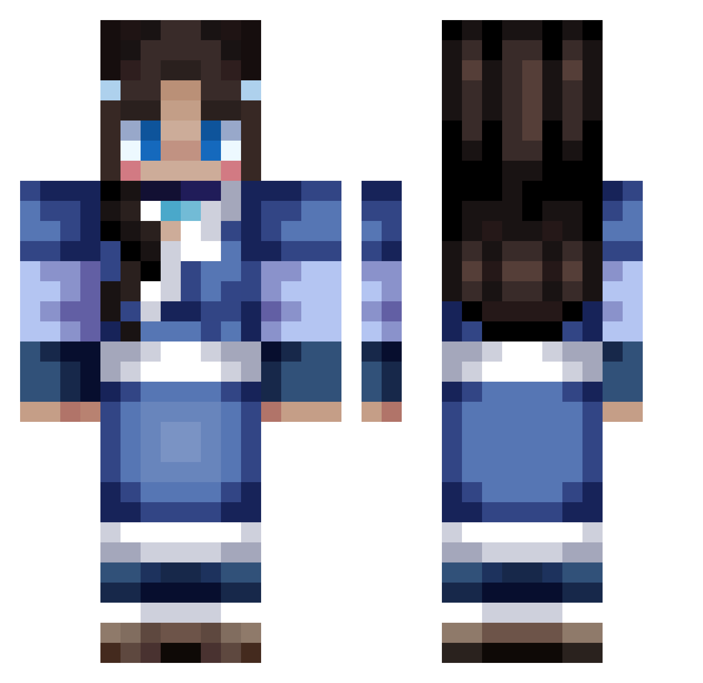 Oueikjacob Minecraft skin, front and back view