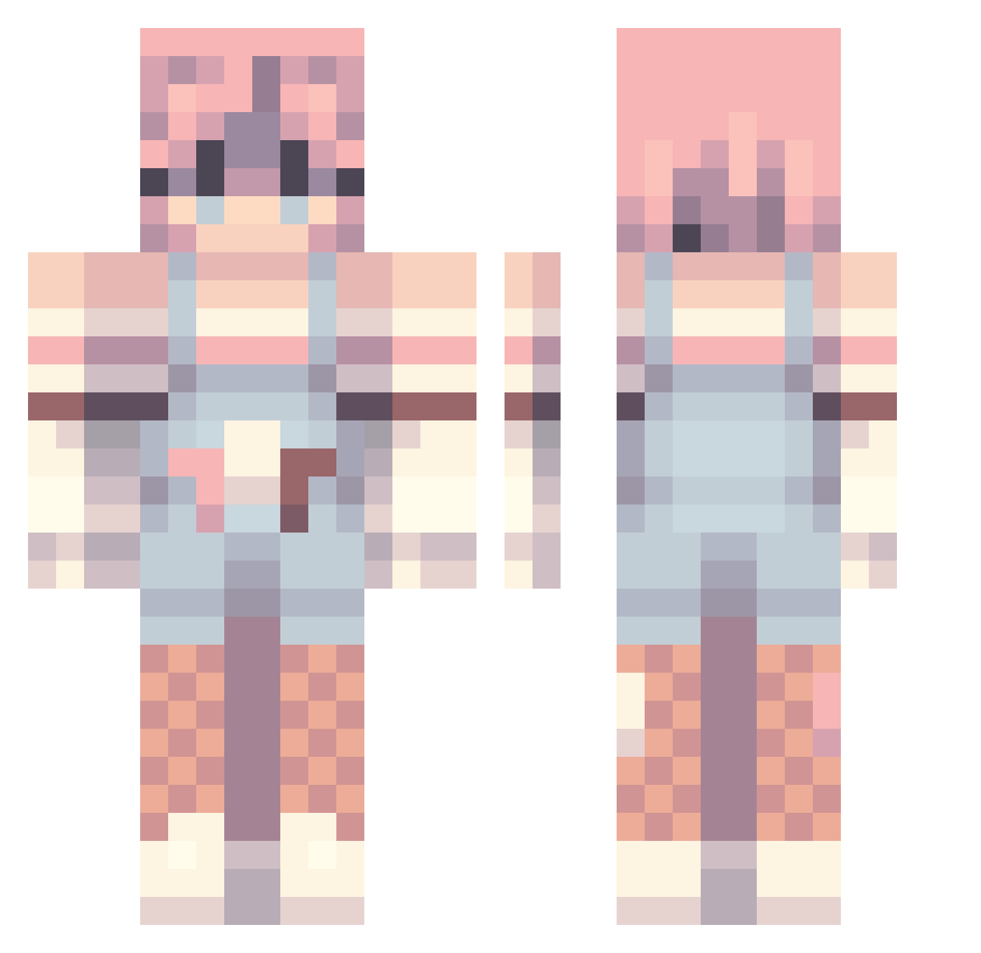 Thrashleigh Minecraft skin, front and back view