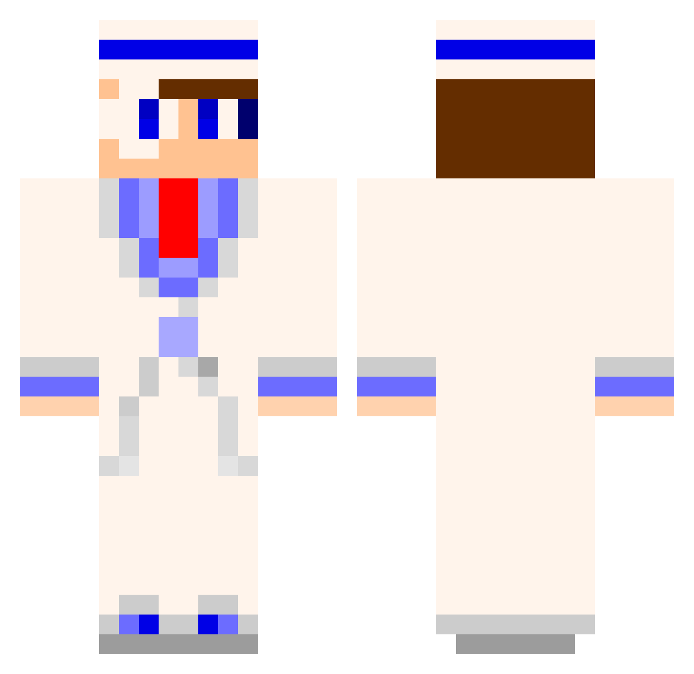 Re__zero Minecraft skin, front and back view