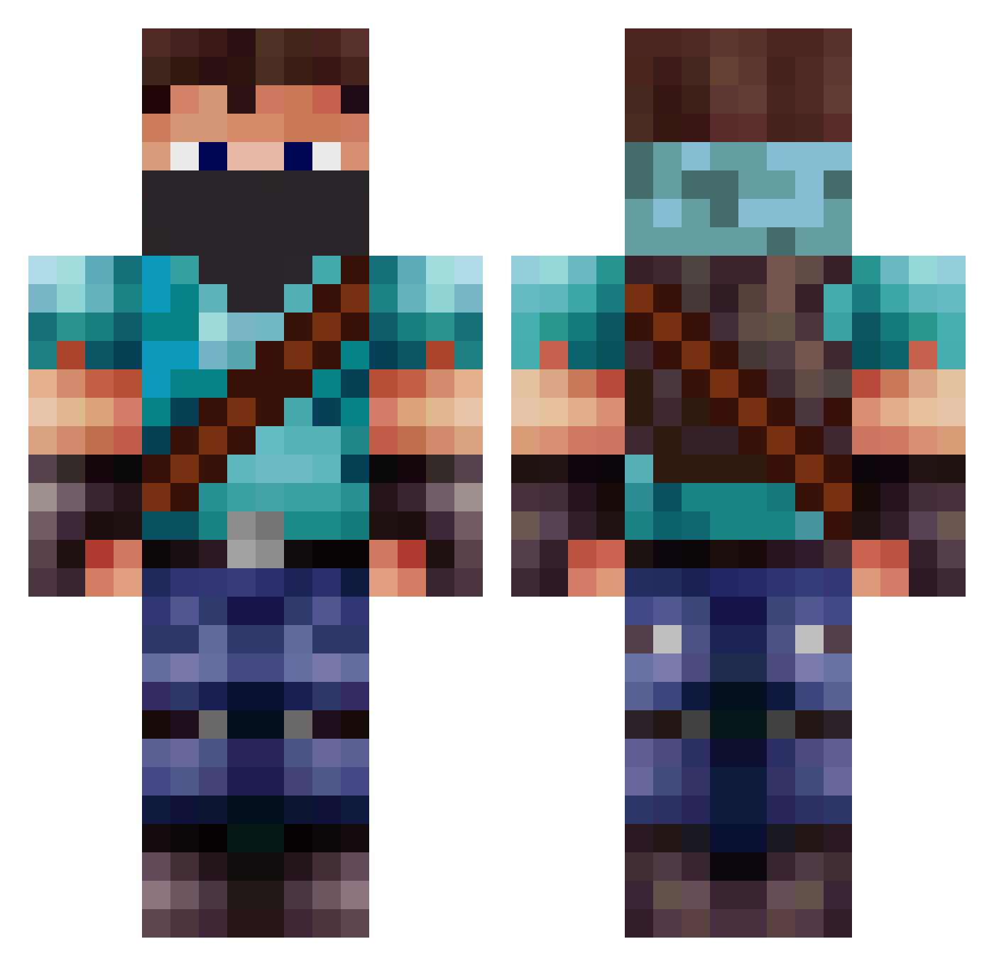 Cnaetj3 Minecraft skin, front and back view