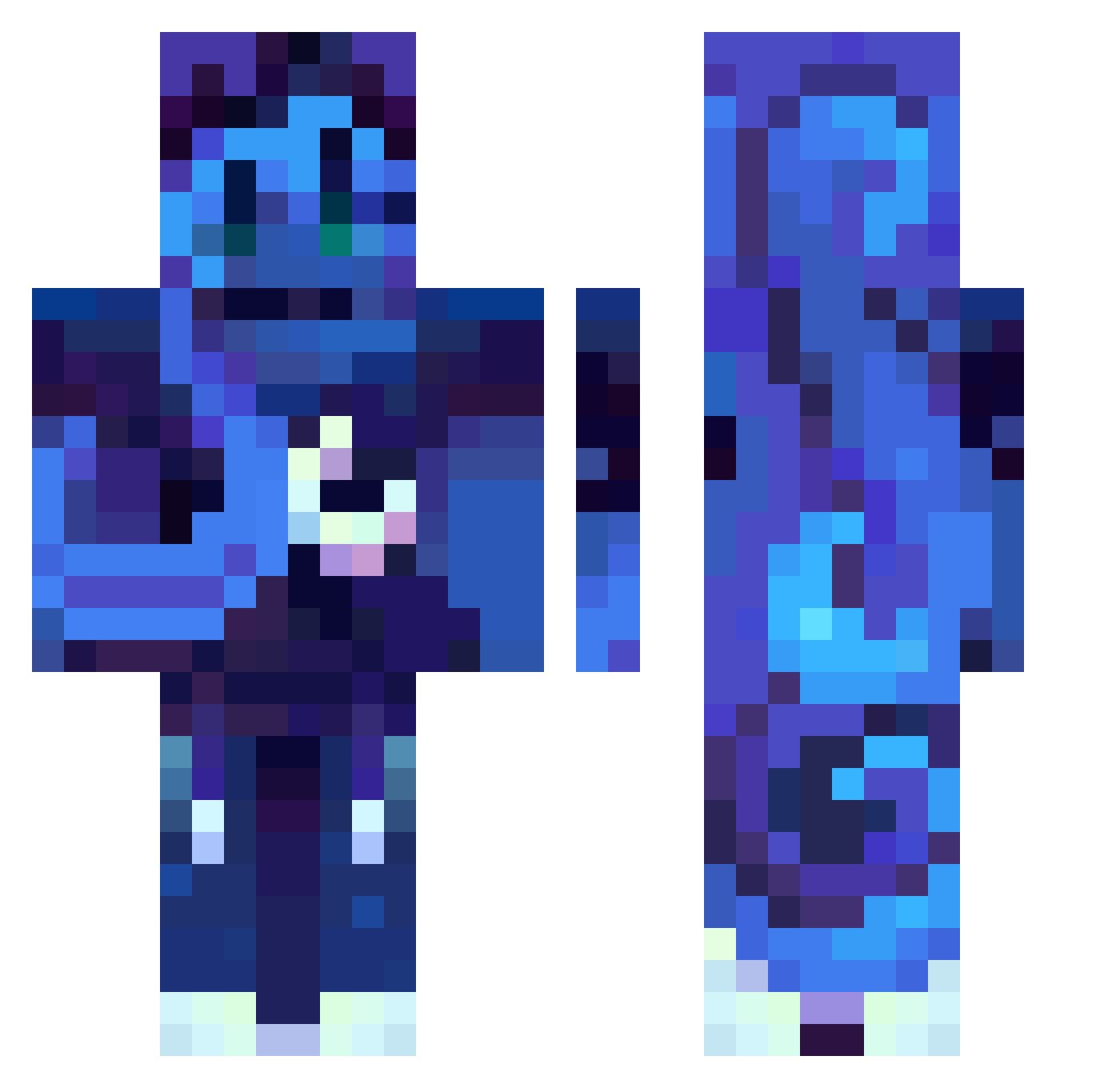 Energyman43 Minecraft skin, front and back view