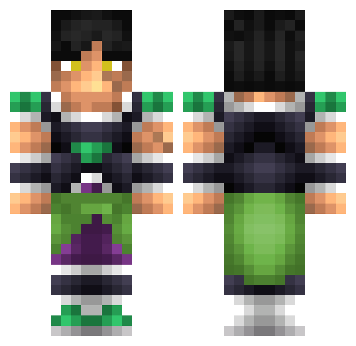 Gamerknight964 Minecraft skin, front and back view
