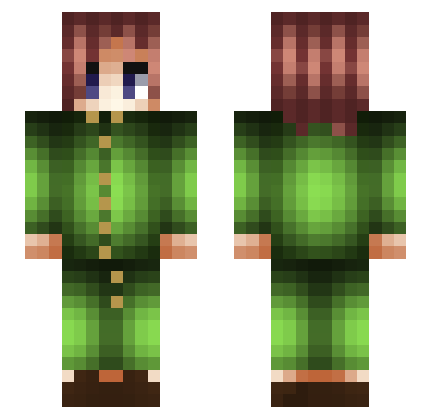 disorganise Minecraft skin, front and back view