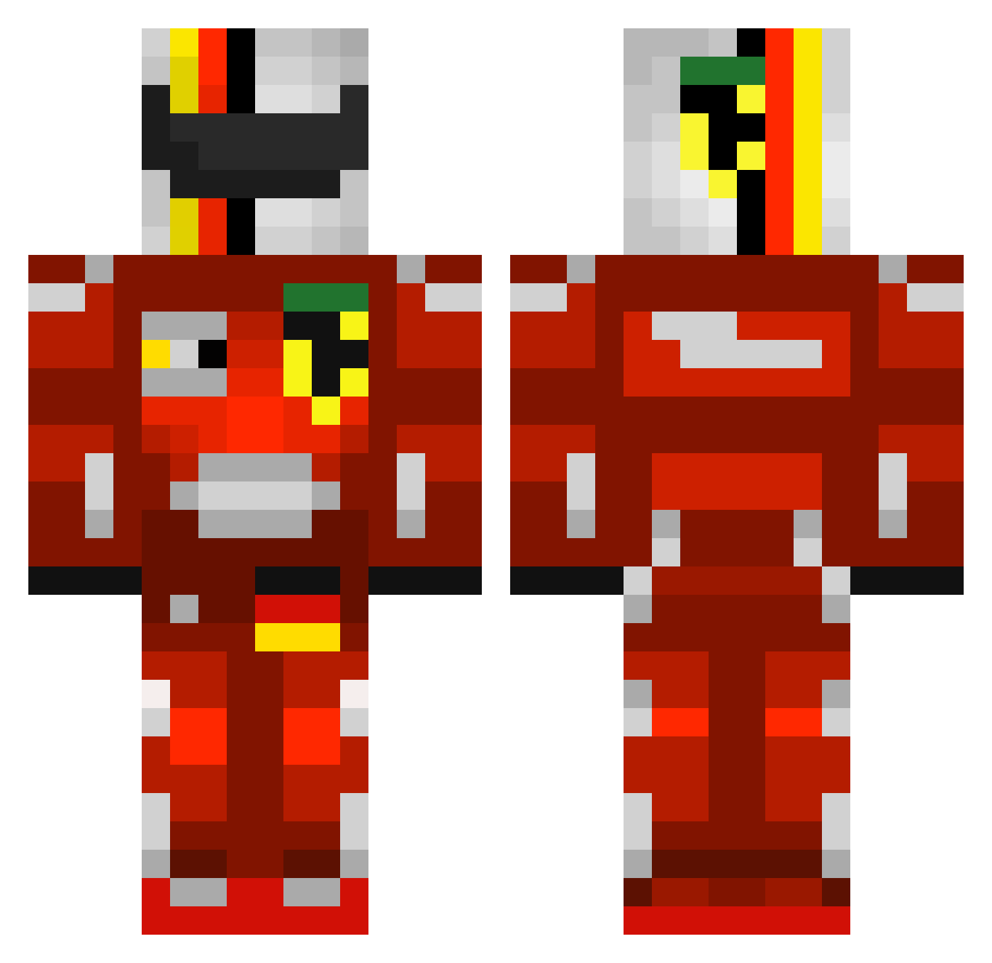 BatlinMDK Minecraft skin, front and back view