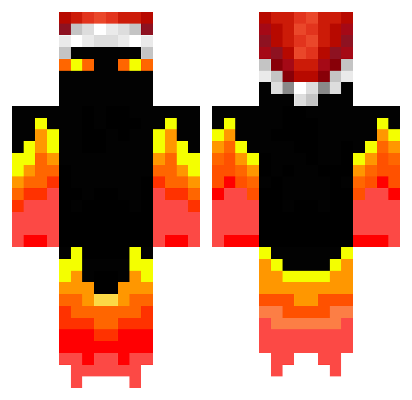 dartydewish Minecraft skin, front and back view