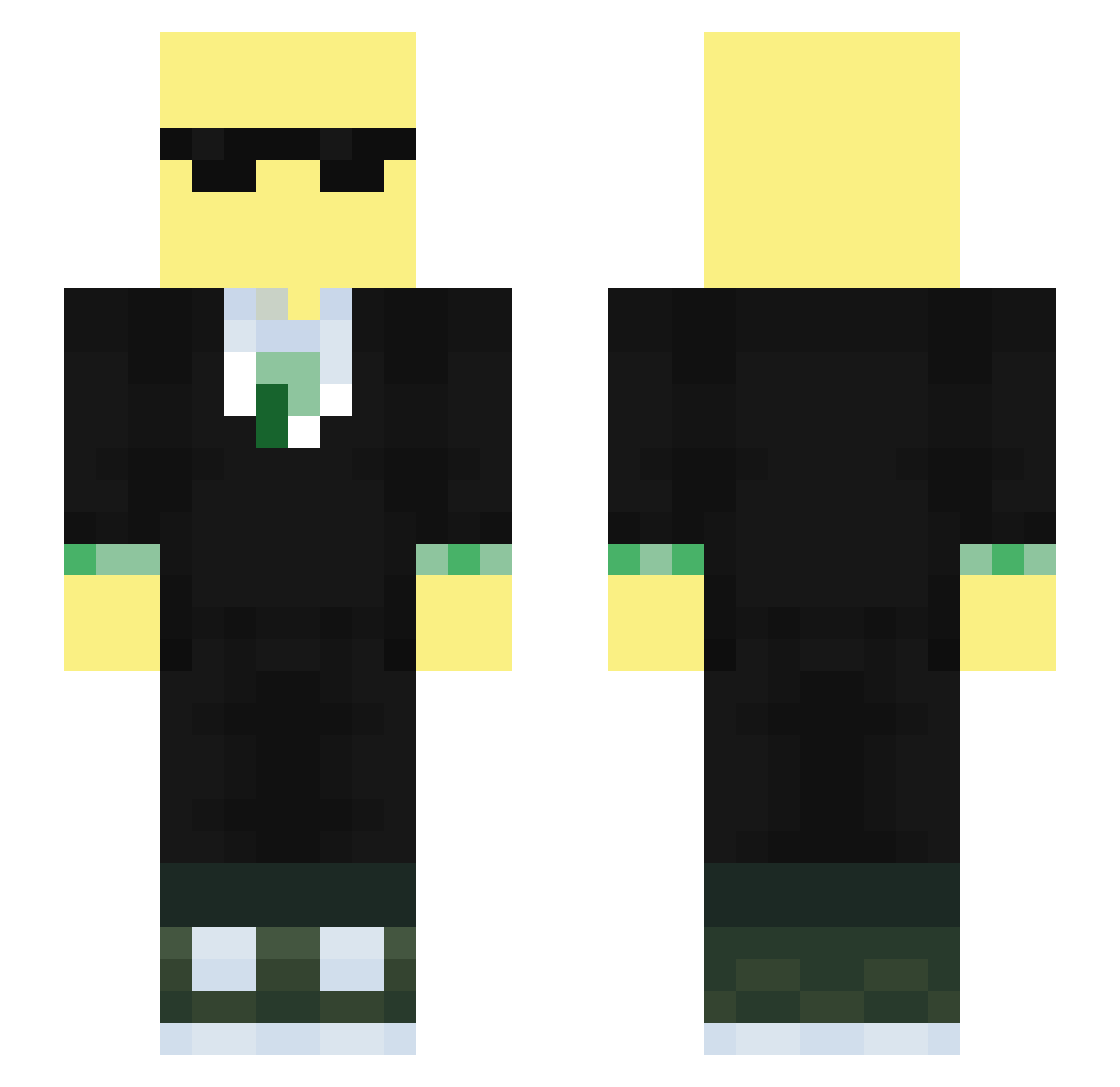 Totem4s Minecraft skin, front and back view