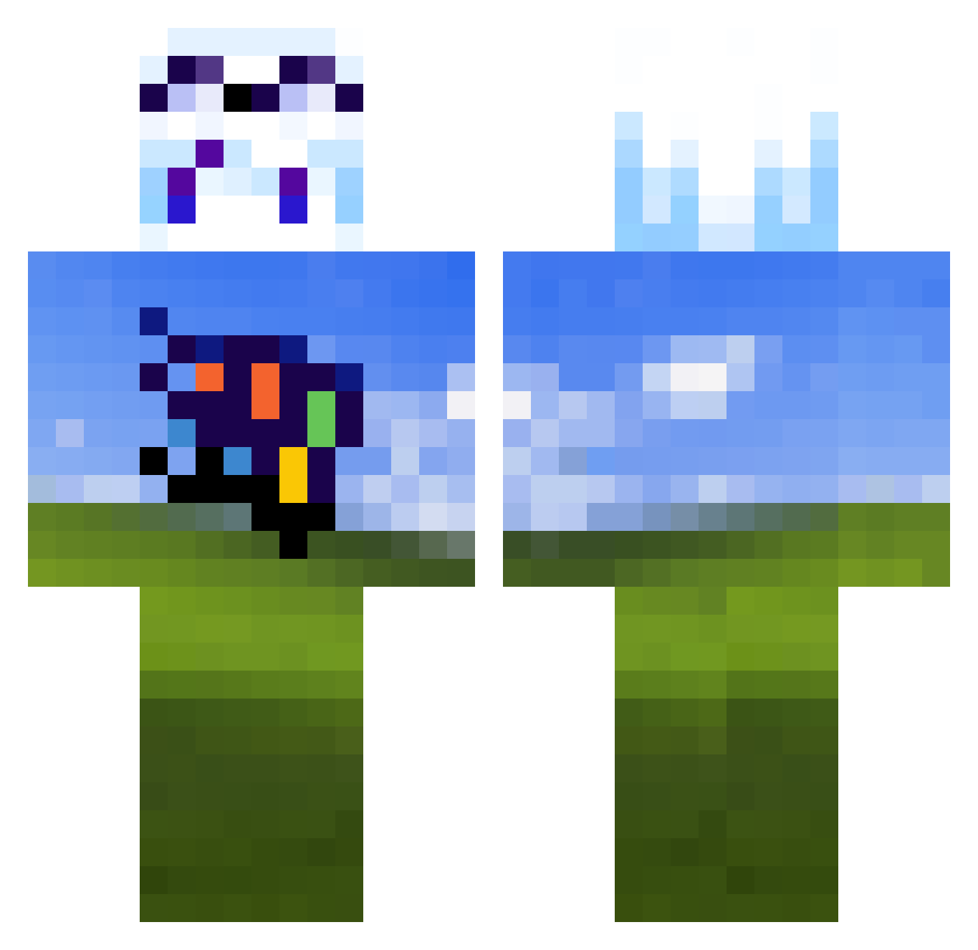 AfcCream Minecraft skin, front and back view