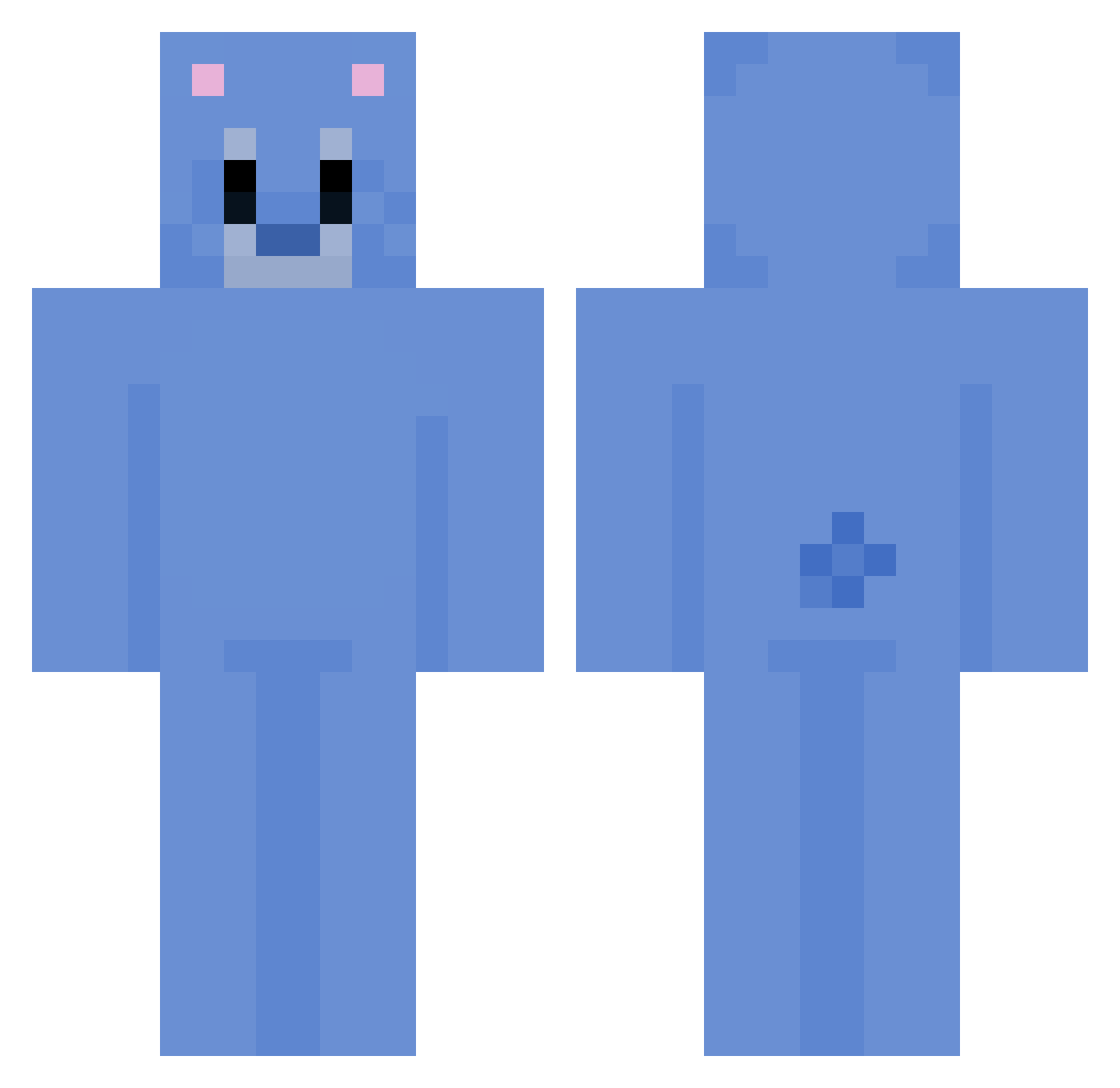 HRHWJL Minecraft skin, front and back view