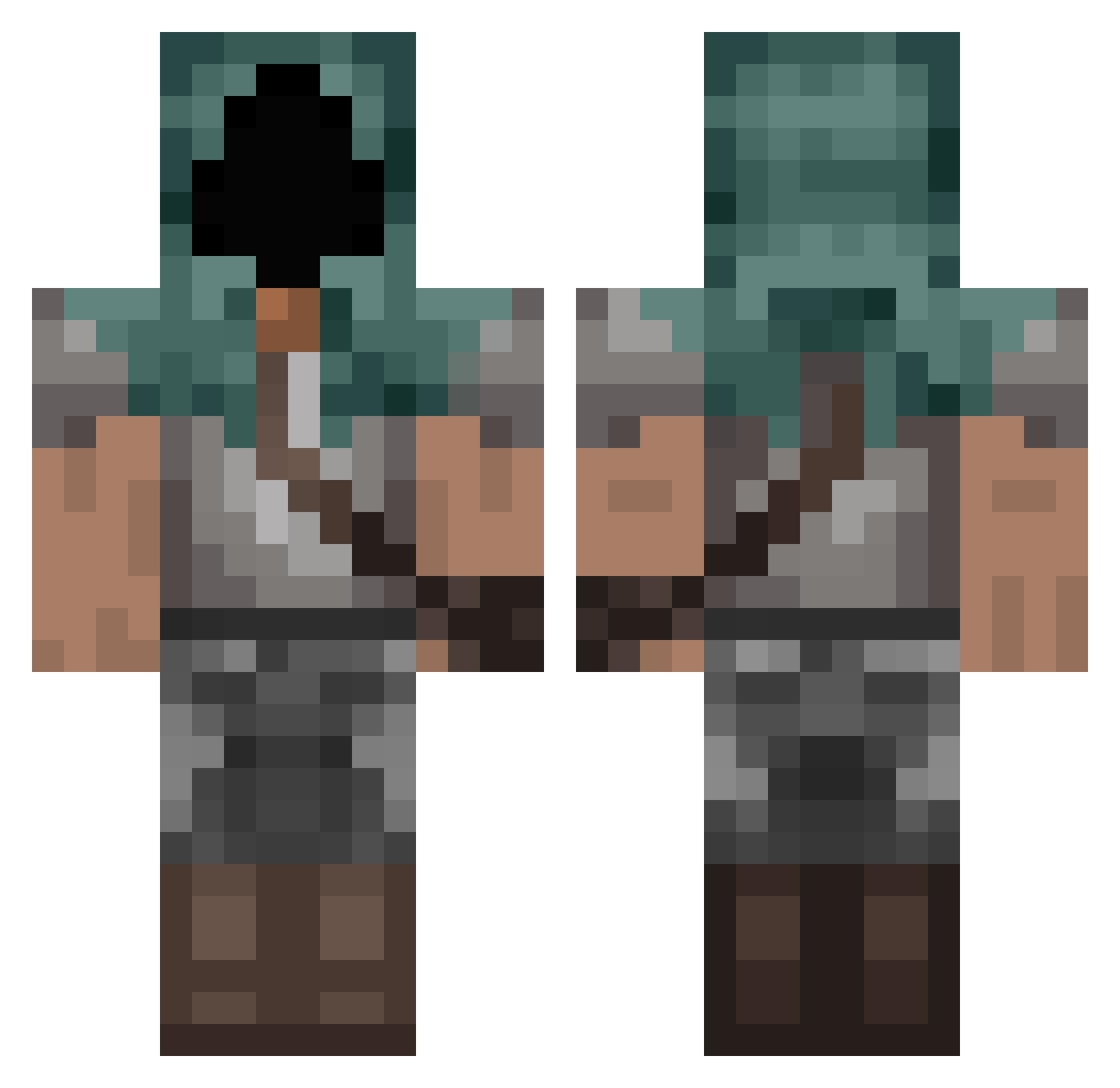 Kybalions Minecraft skin, front and back view