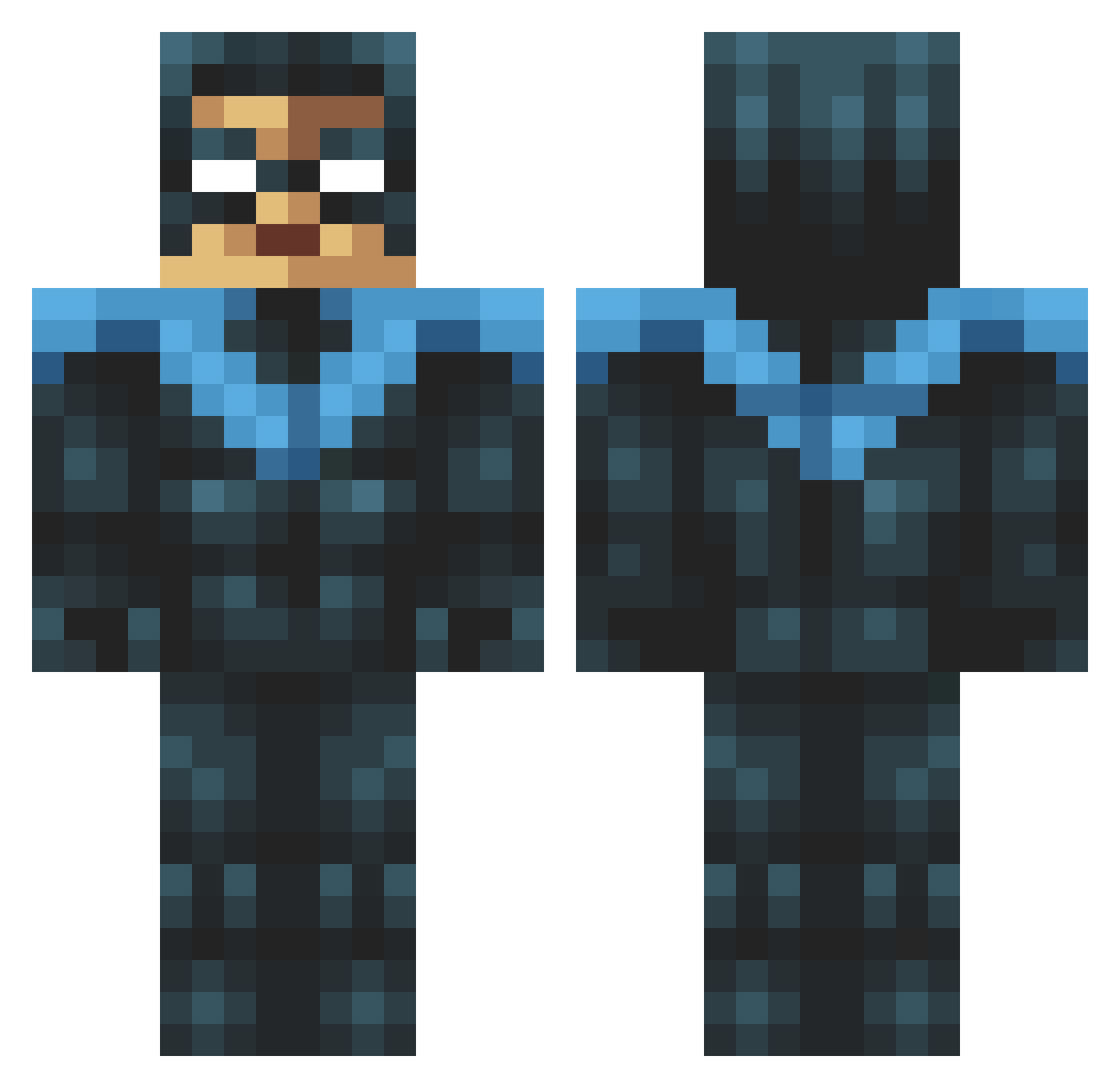passwd Minecraft skin, front and back view