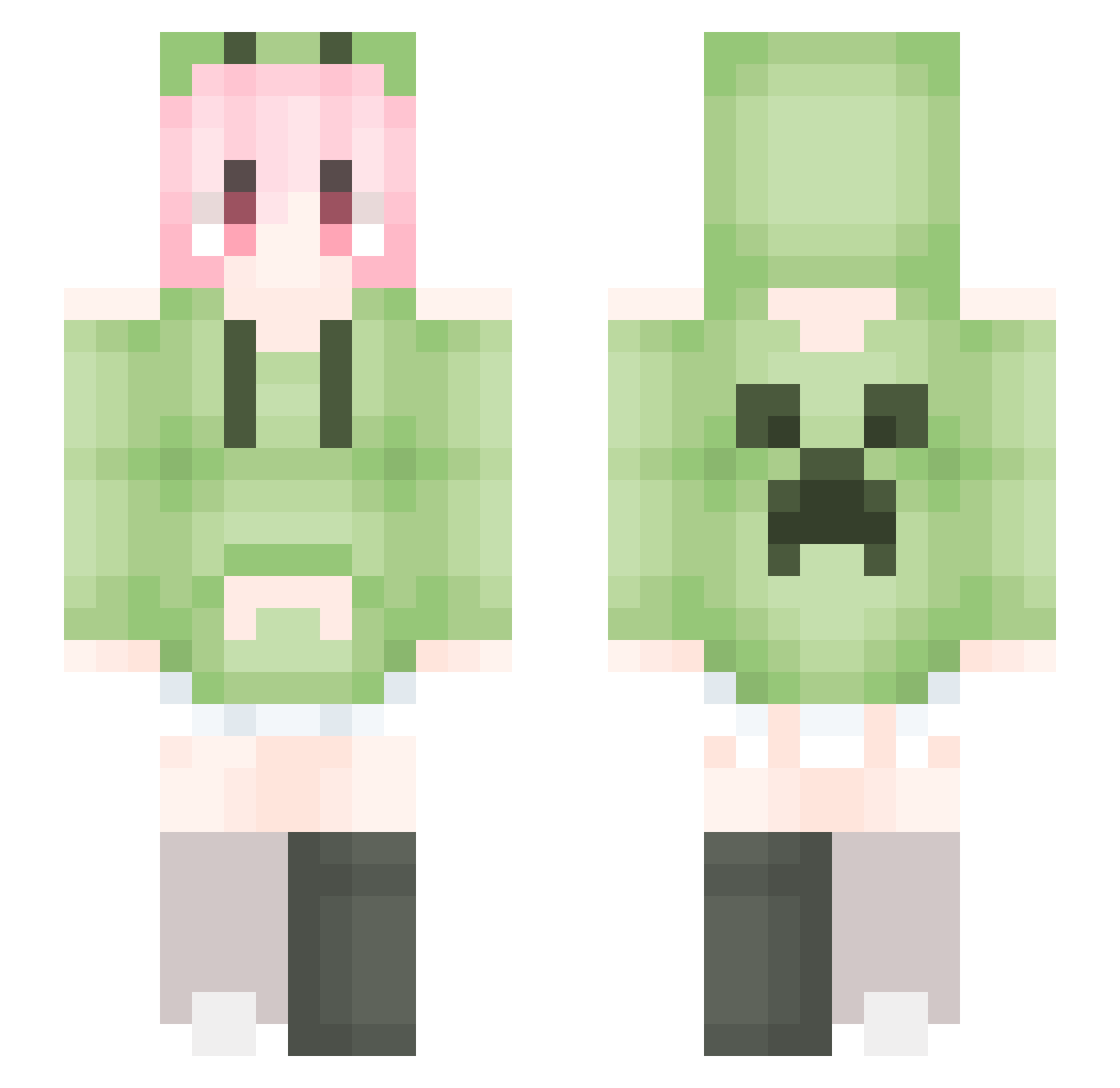 YiJiang11 Minecraft skin, front and back view