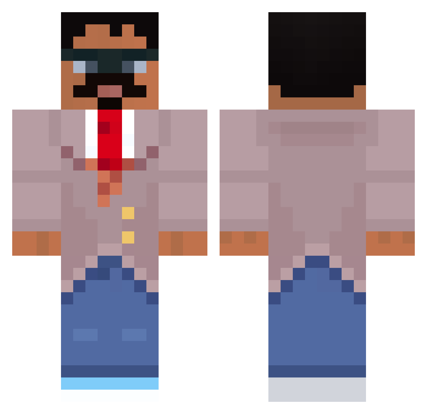 Betzerk Minecraft skin, front and back view