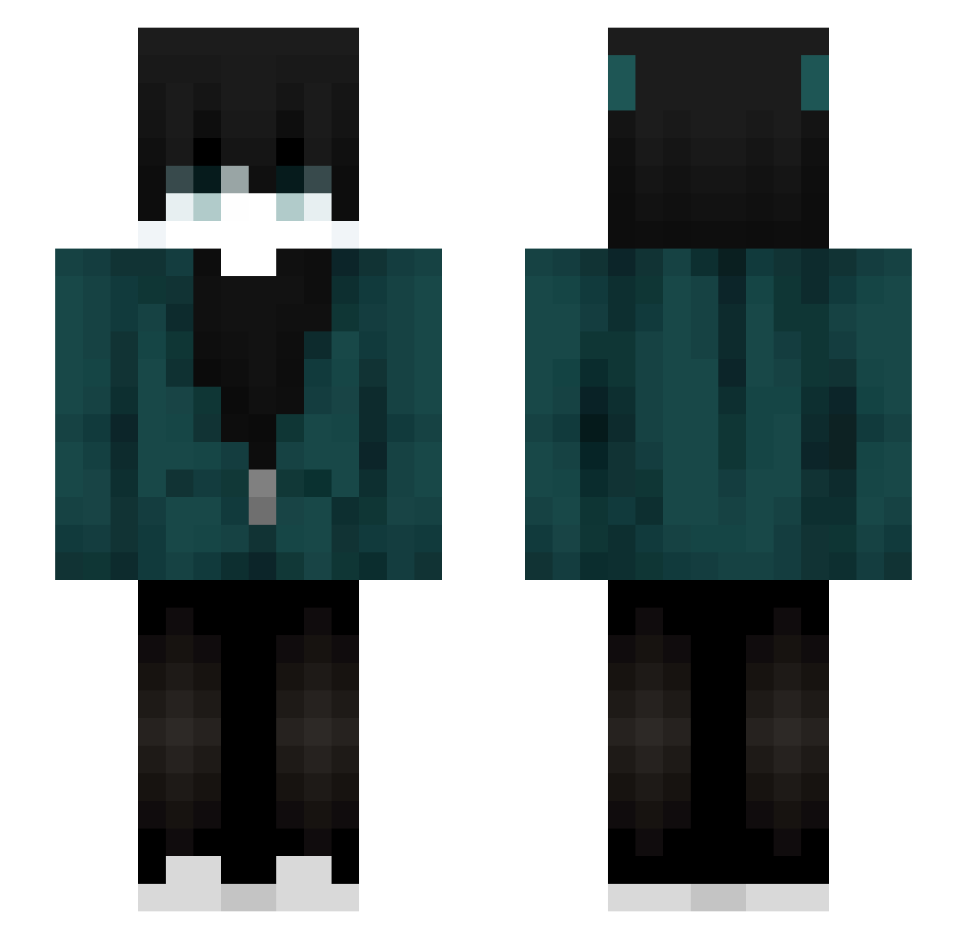 Drewnoir Minecraft skin, front and back view