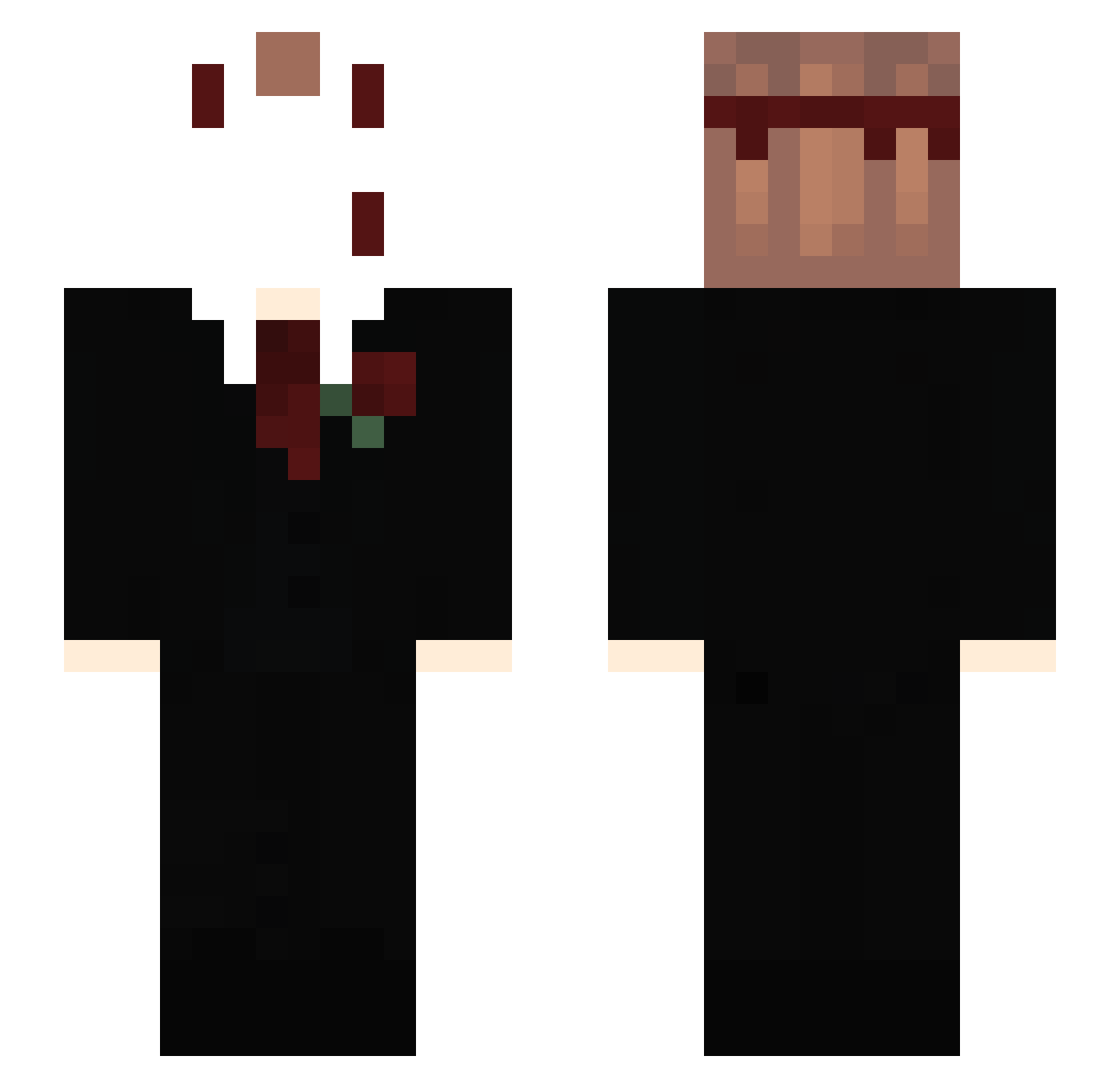 Catyversal Minecraft skin, front and back view