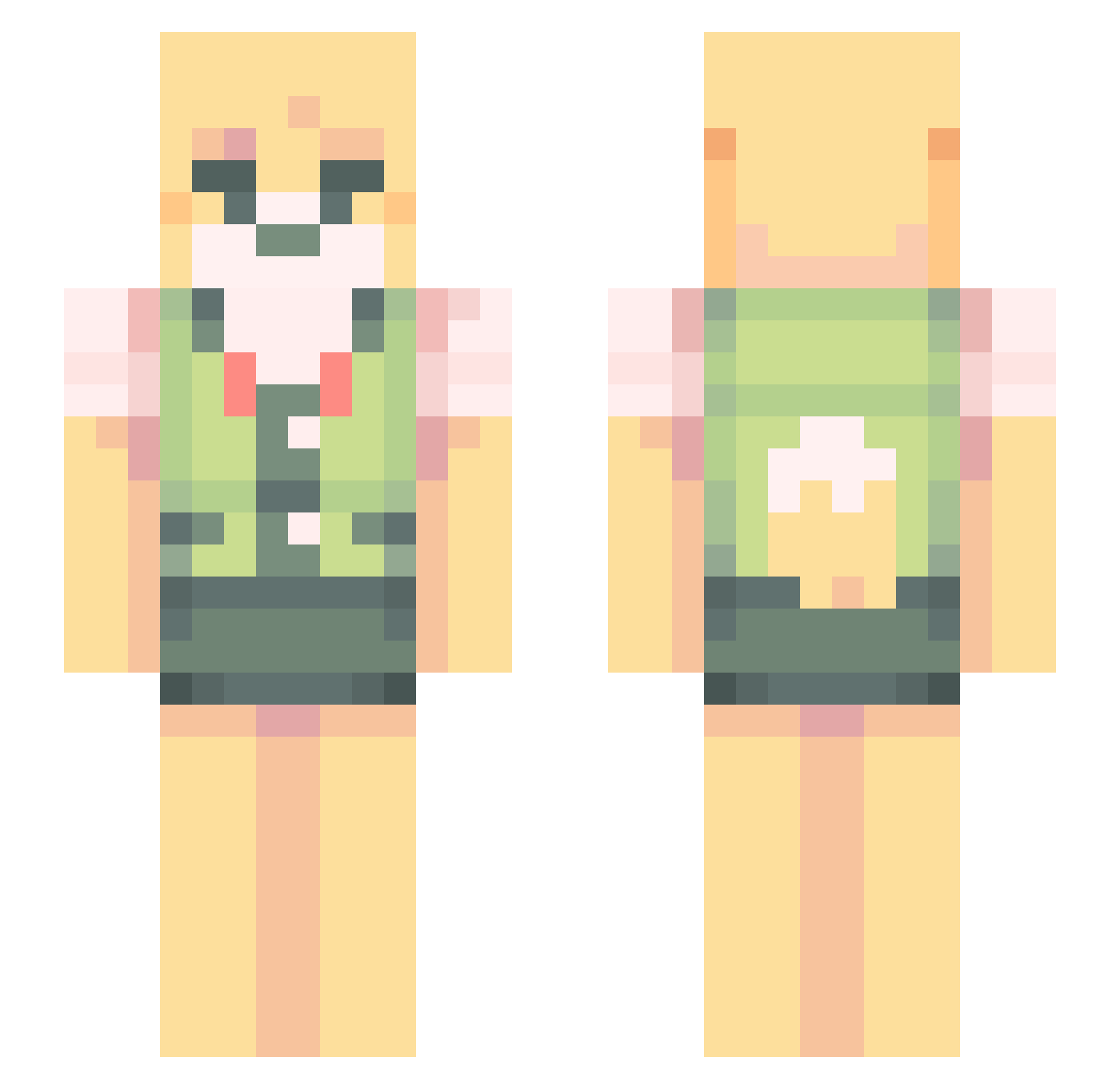 peachyloulou Minecraft skin, front and back view