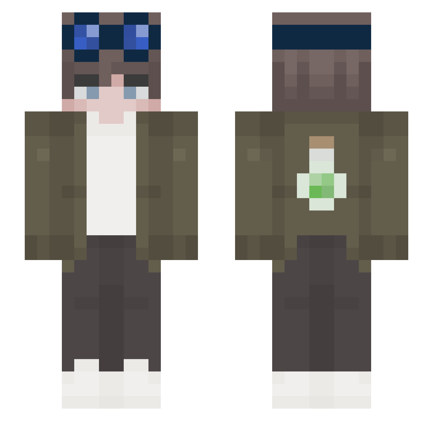 Atrocites Minecraft skin, front and back view