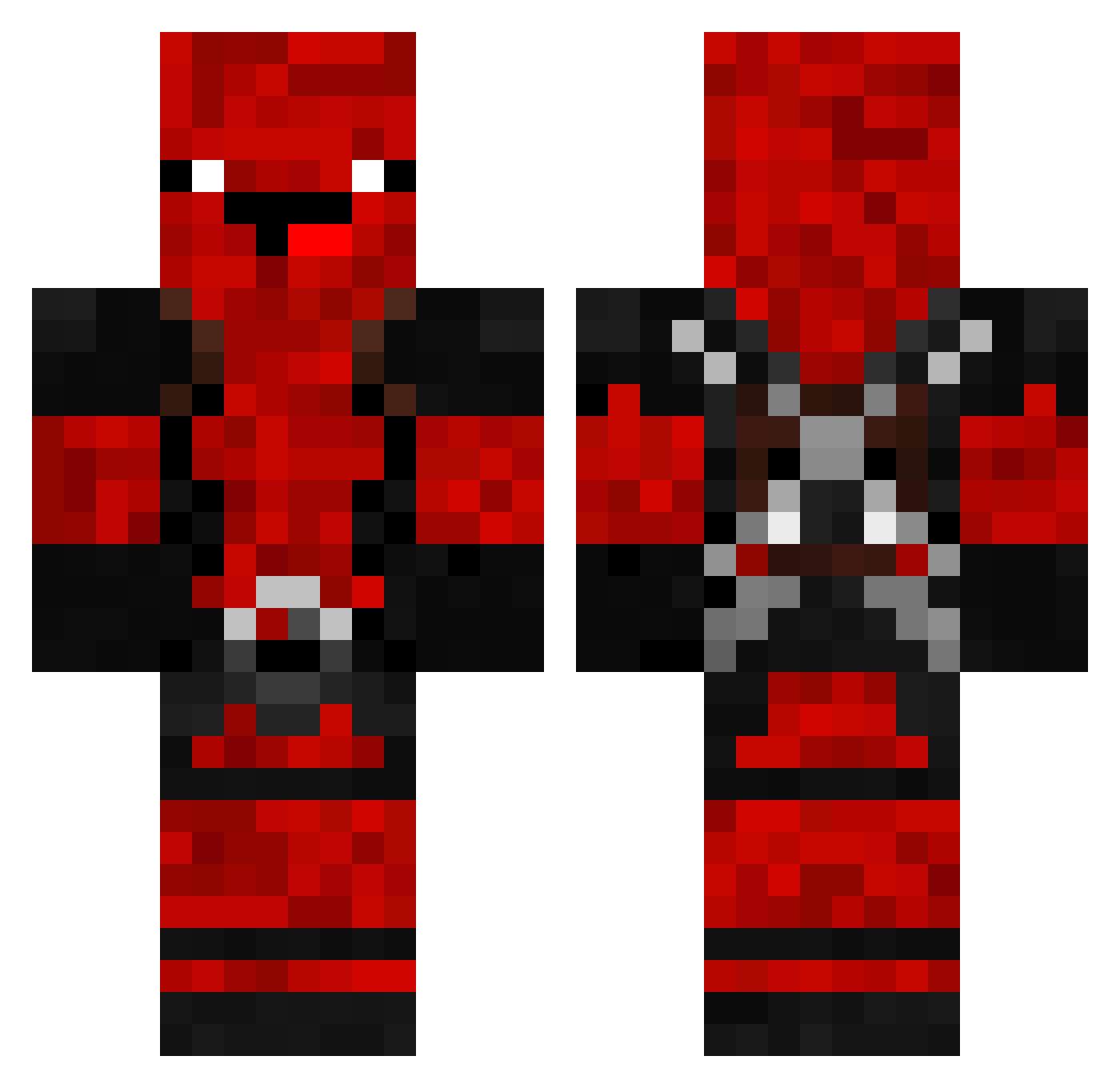 InvincibleHD Minecraft skin, front and back view