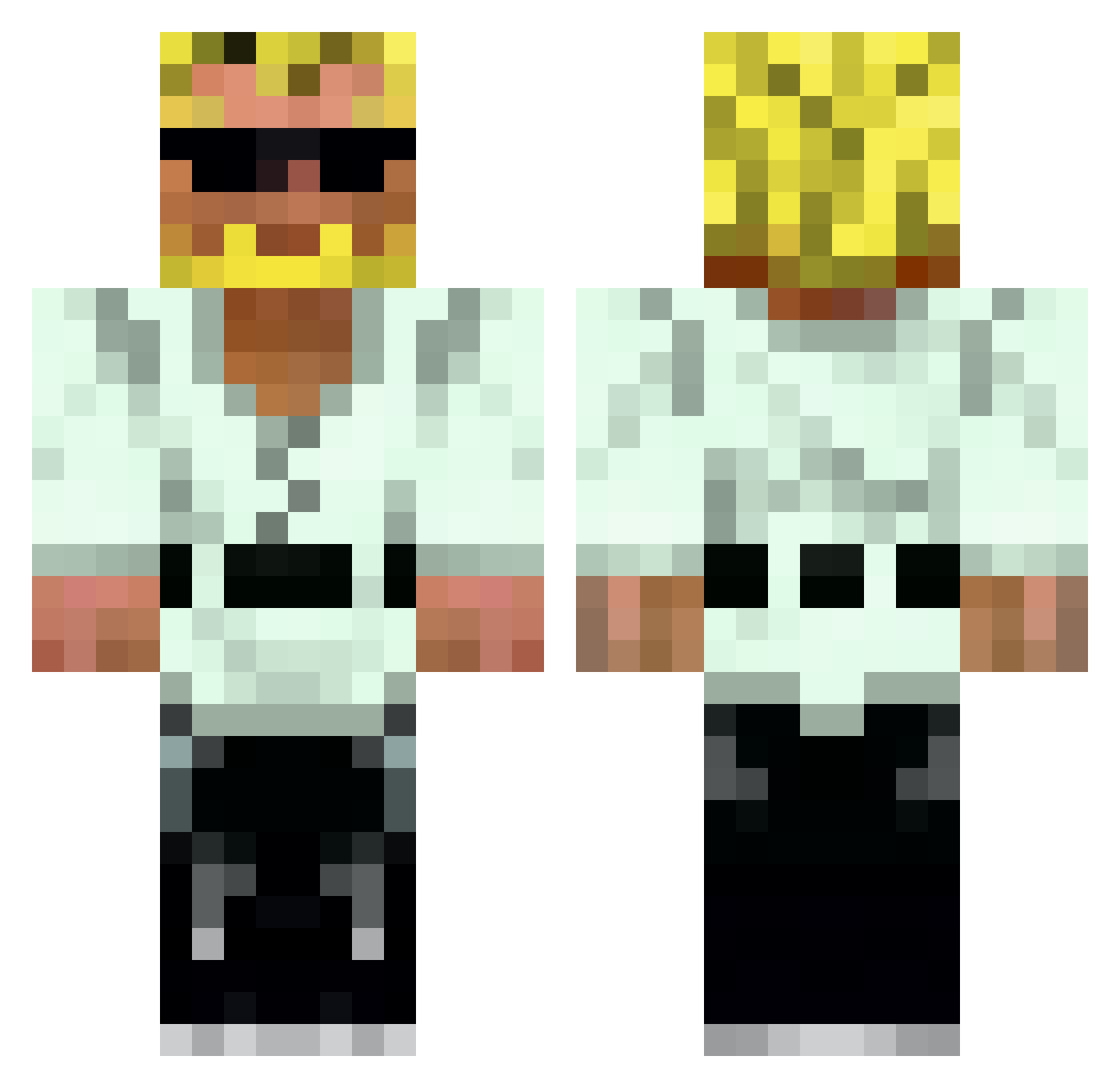 bogart Minecraft skin, front and back view