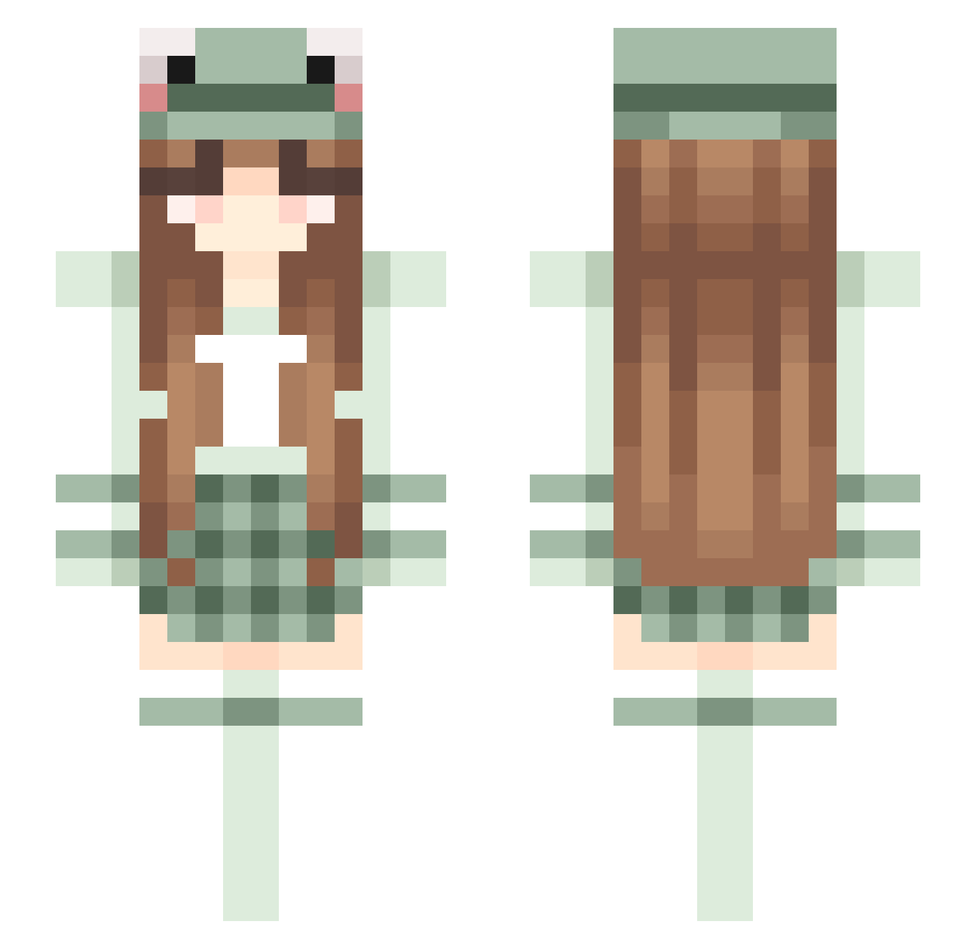 IsiLiebtYannick Minecraft skin, front and back view