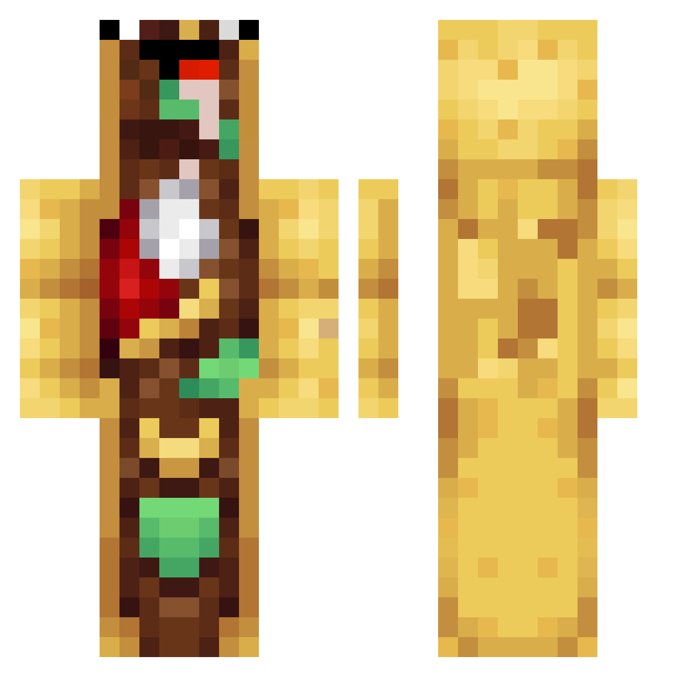 Tacoman200 Minecraft skin, front and back view