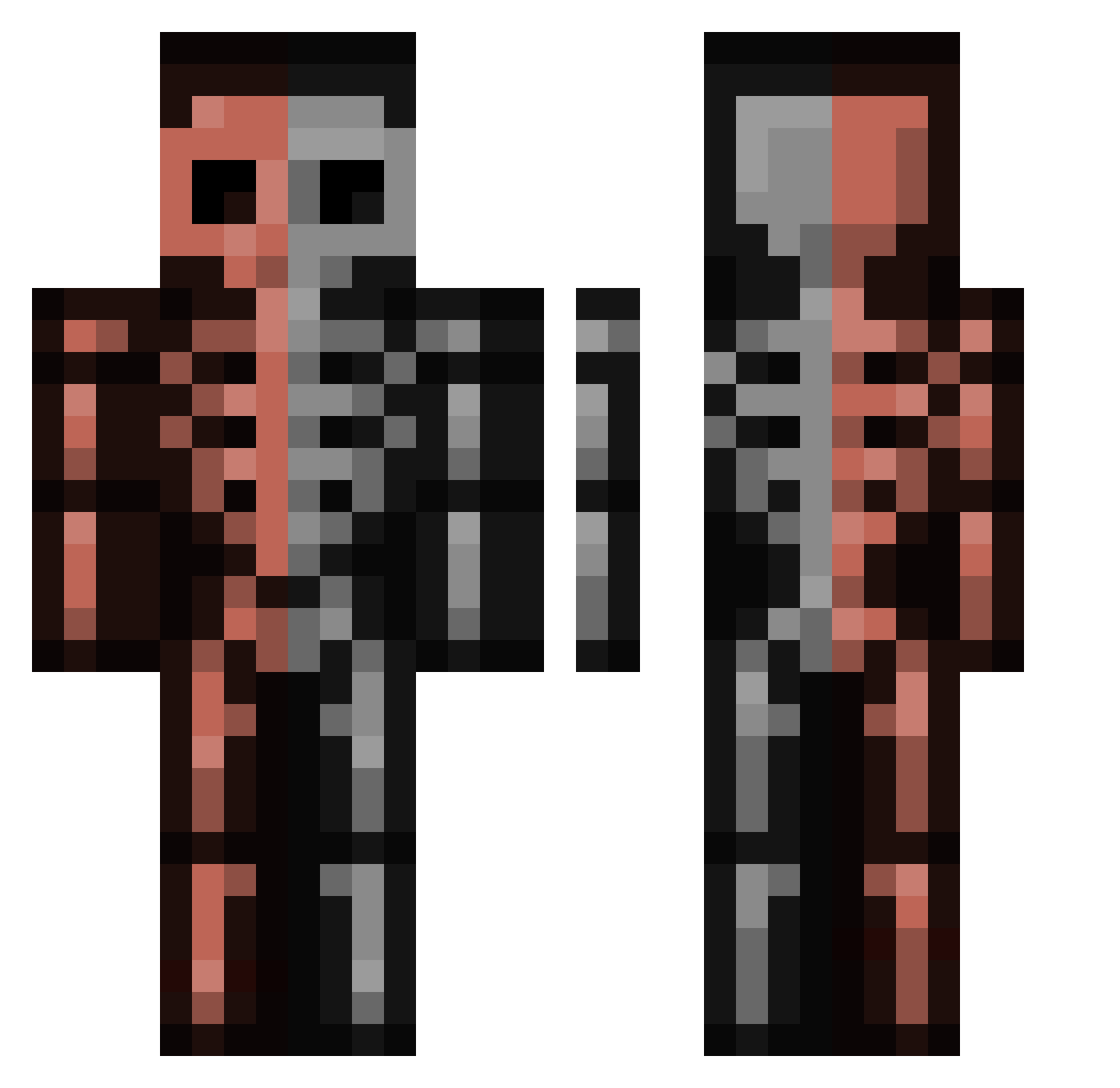 orthopterology Minecraft skin, front and back view