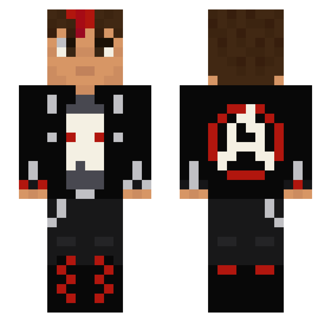 RAXAR_ Minecraft skin, front and back view