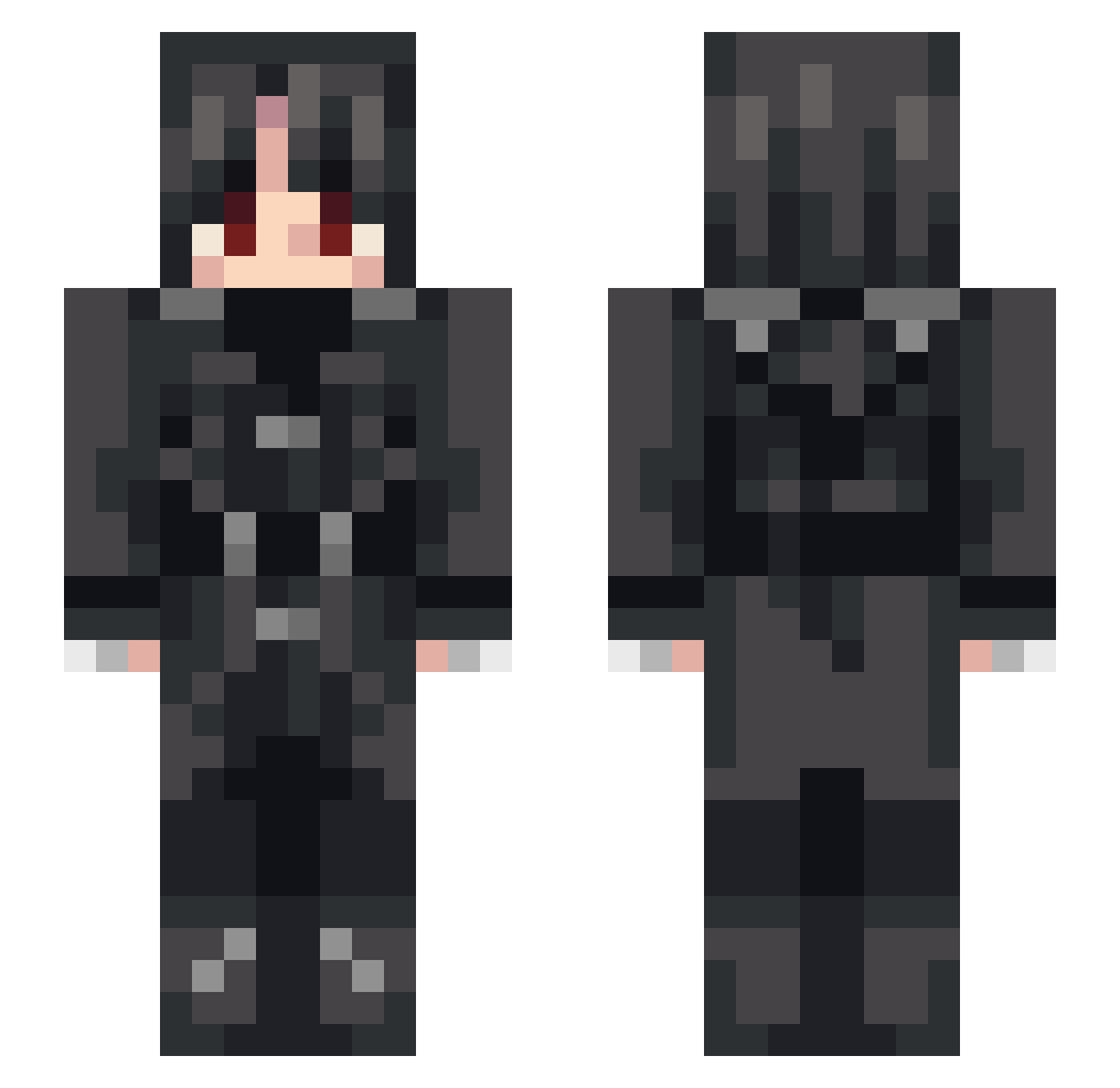 Wezoh Minecraft skin, front and back view