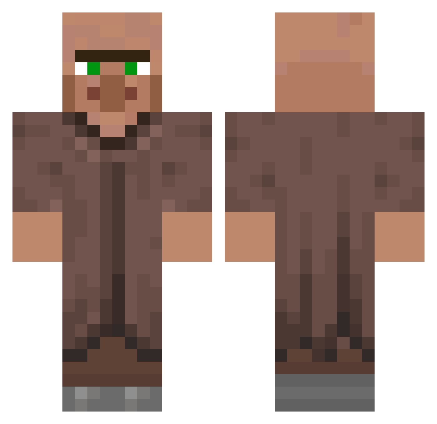 velocity561 Minecraft skin, front and back view