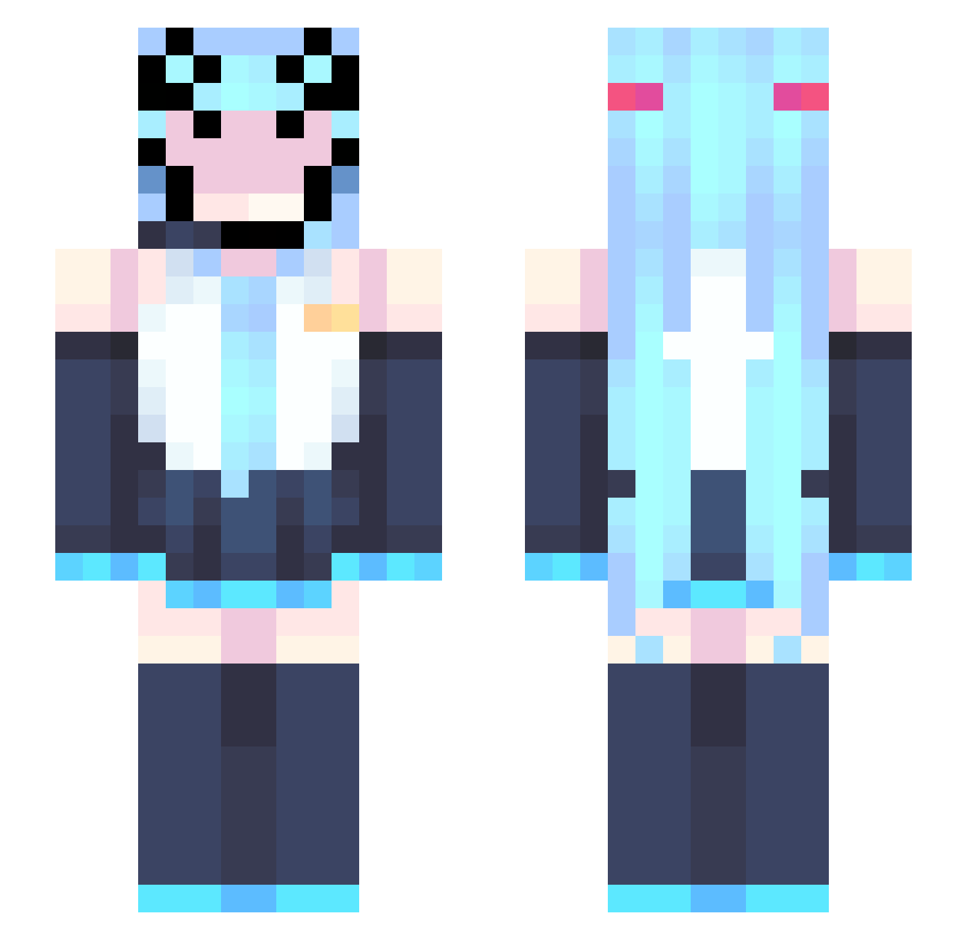keeveekee Minecraft skin, front and back view