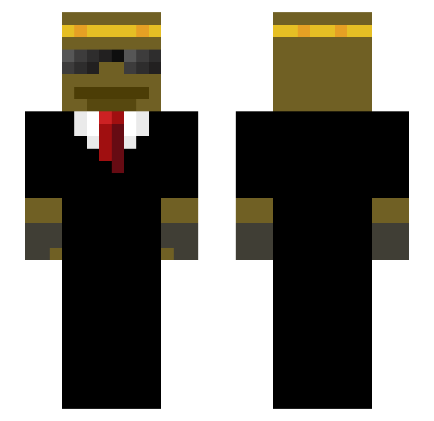 LazerPing Minecraft skin, front and back view