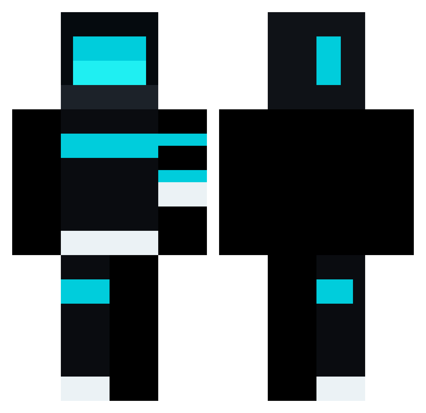 sasagood Minecraft skin, front and back view
