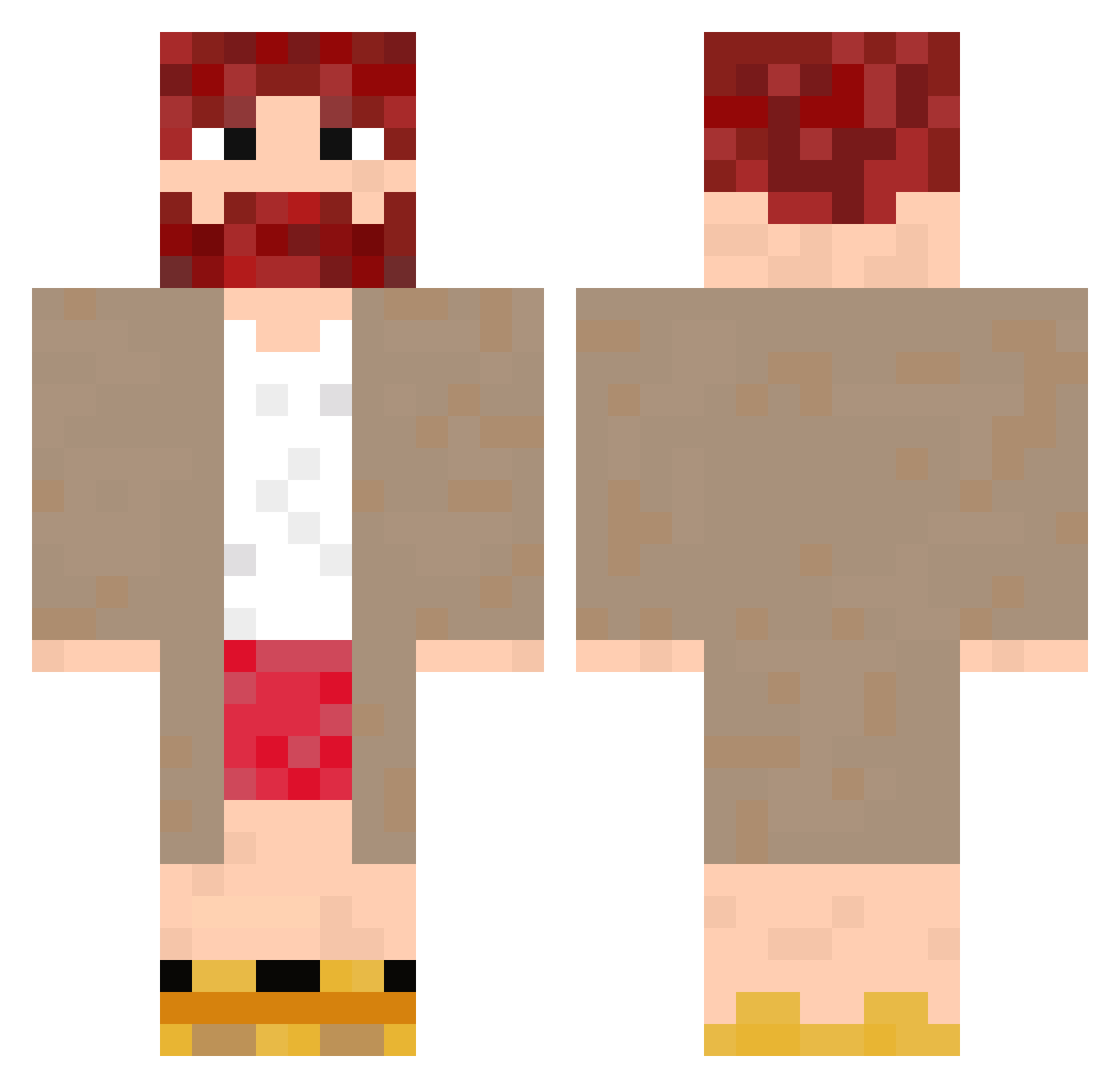PepperoniChef Minecraft skin, front and back view