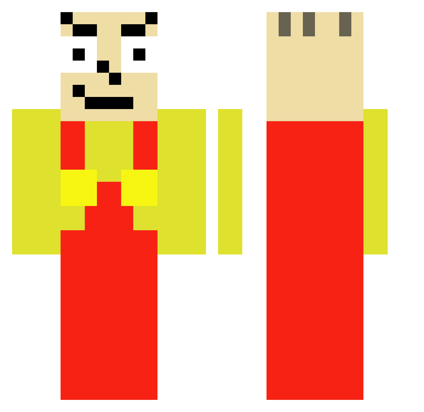 Juangyy Minecraft skin, front and back view