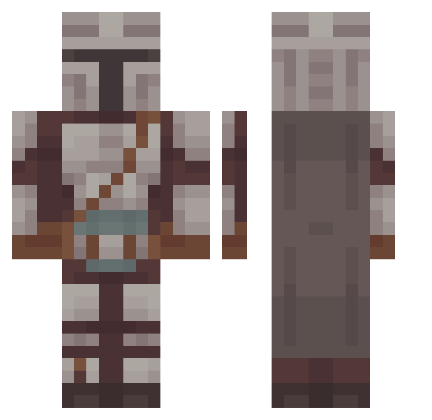 Shwifty3212 Minecraft skin, front and back view