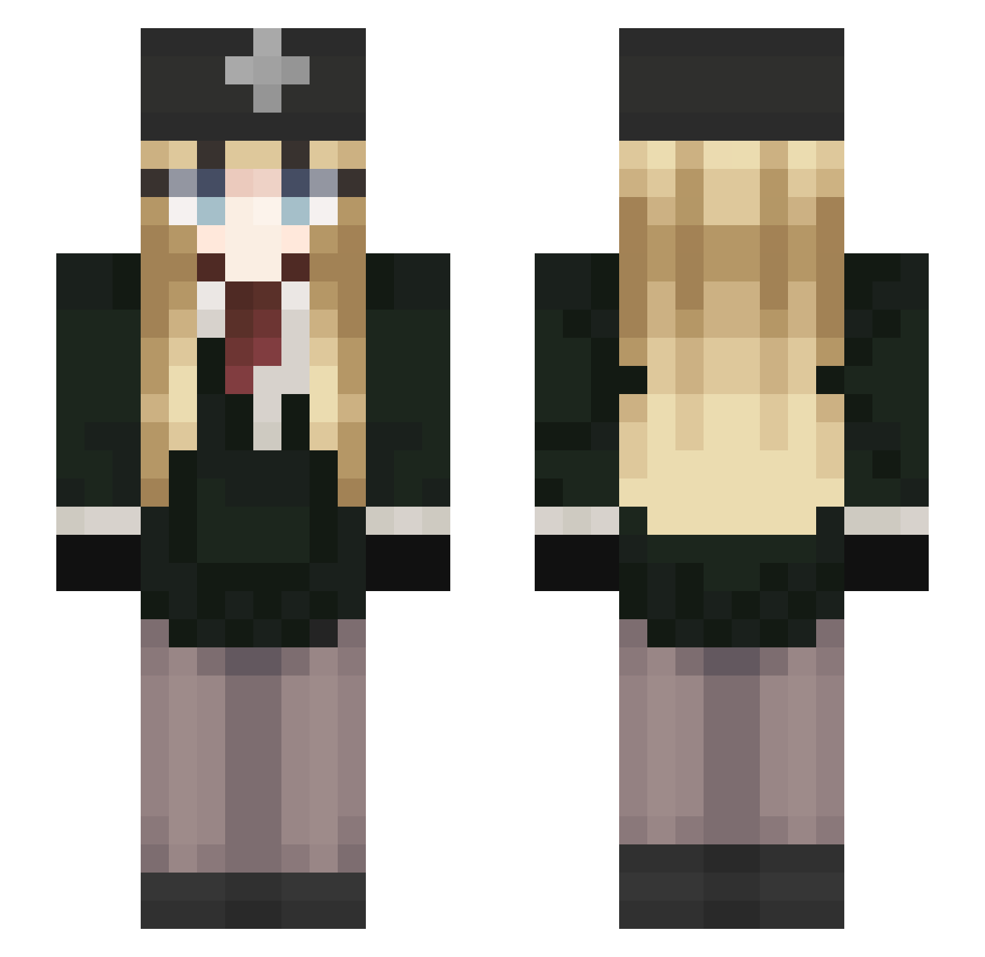 WanguuYT Minecraft skin, front and back view