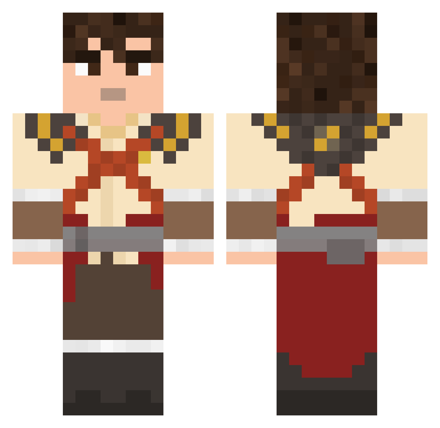 vilino Minecraft skin, front and back view