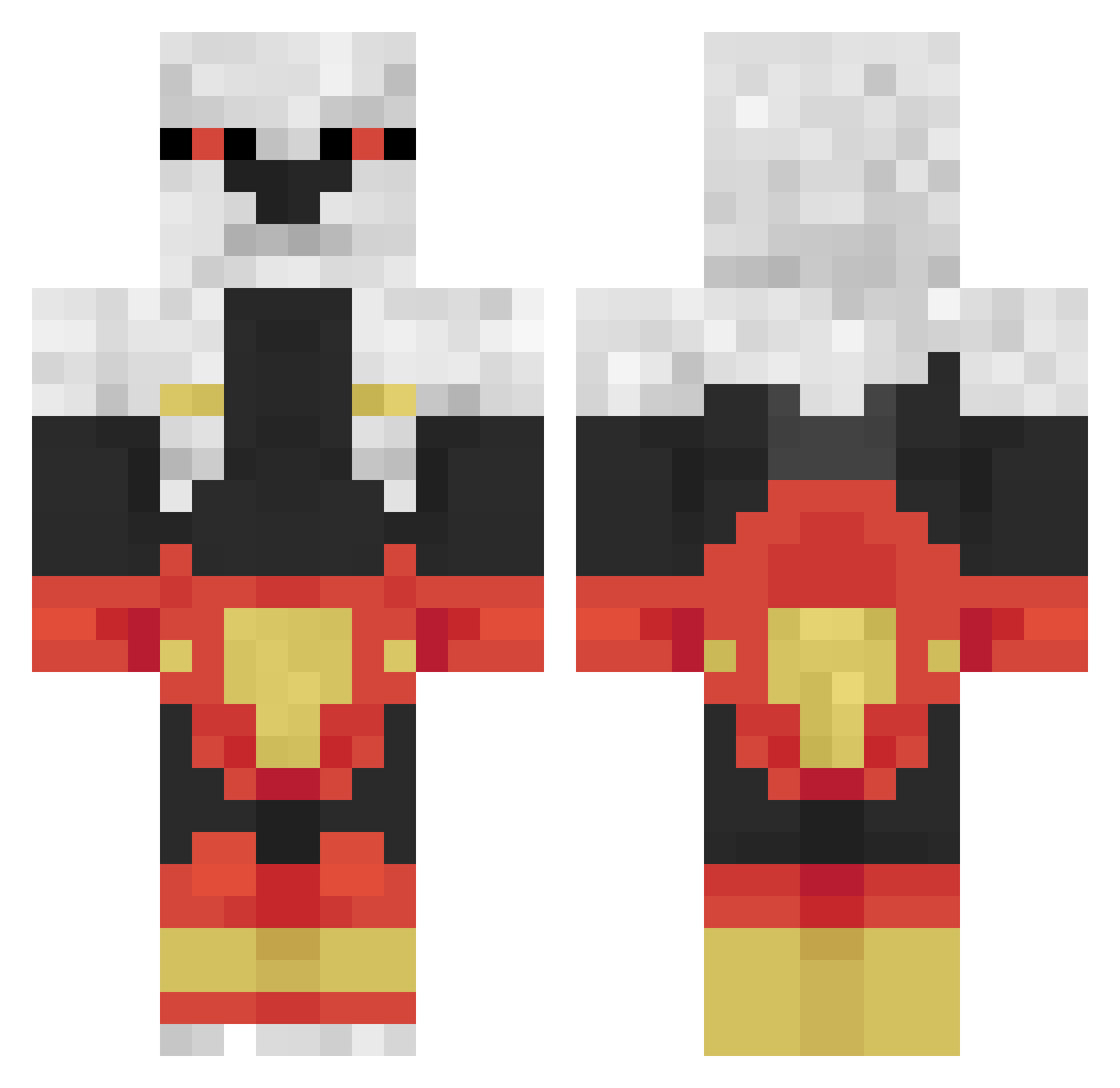 Jakc1 Minecraft skin, front and back view