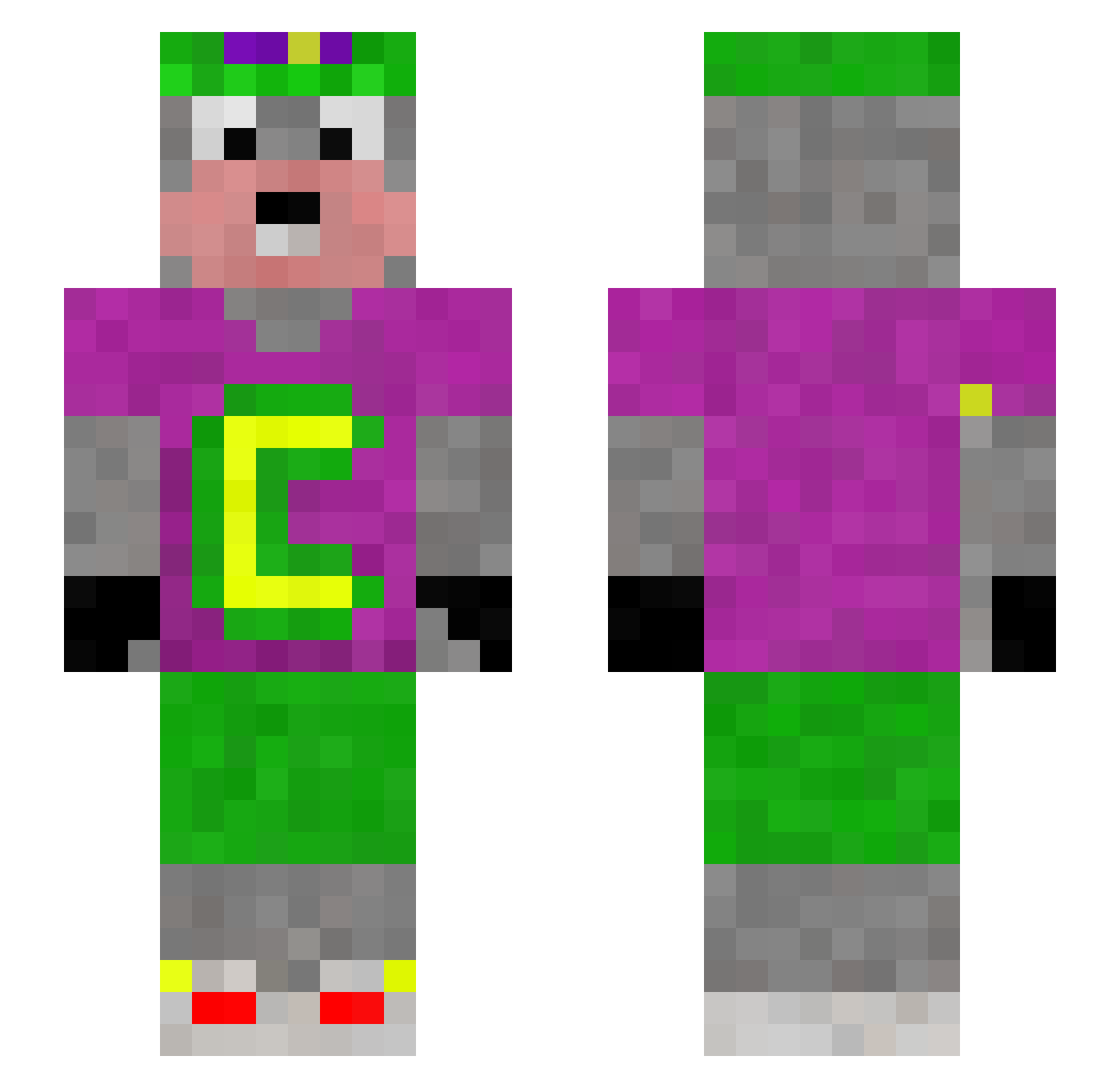 RiceEatingAsian Minecraft skin, front and back view