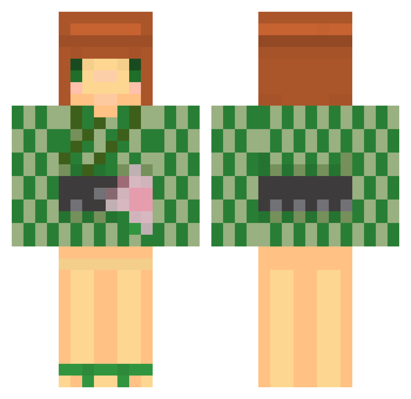 rutiles Minecraft skin, front and back view