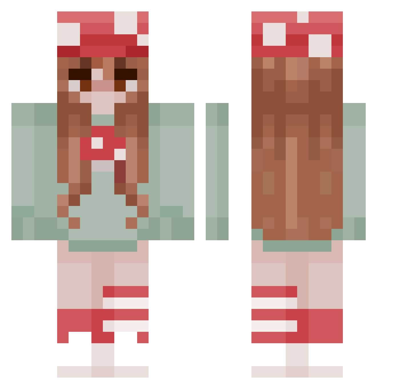 asungabob Minecraft skin, front and back view