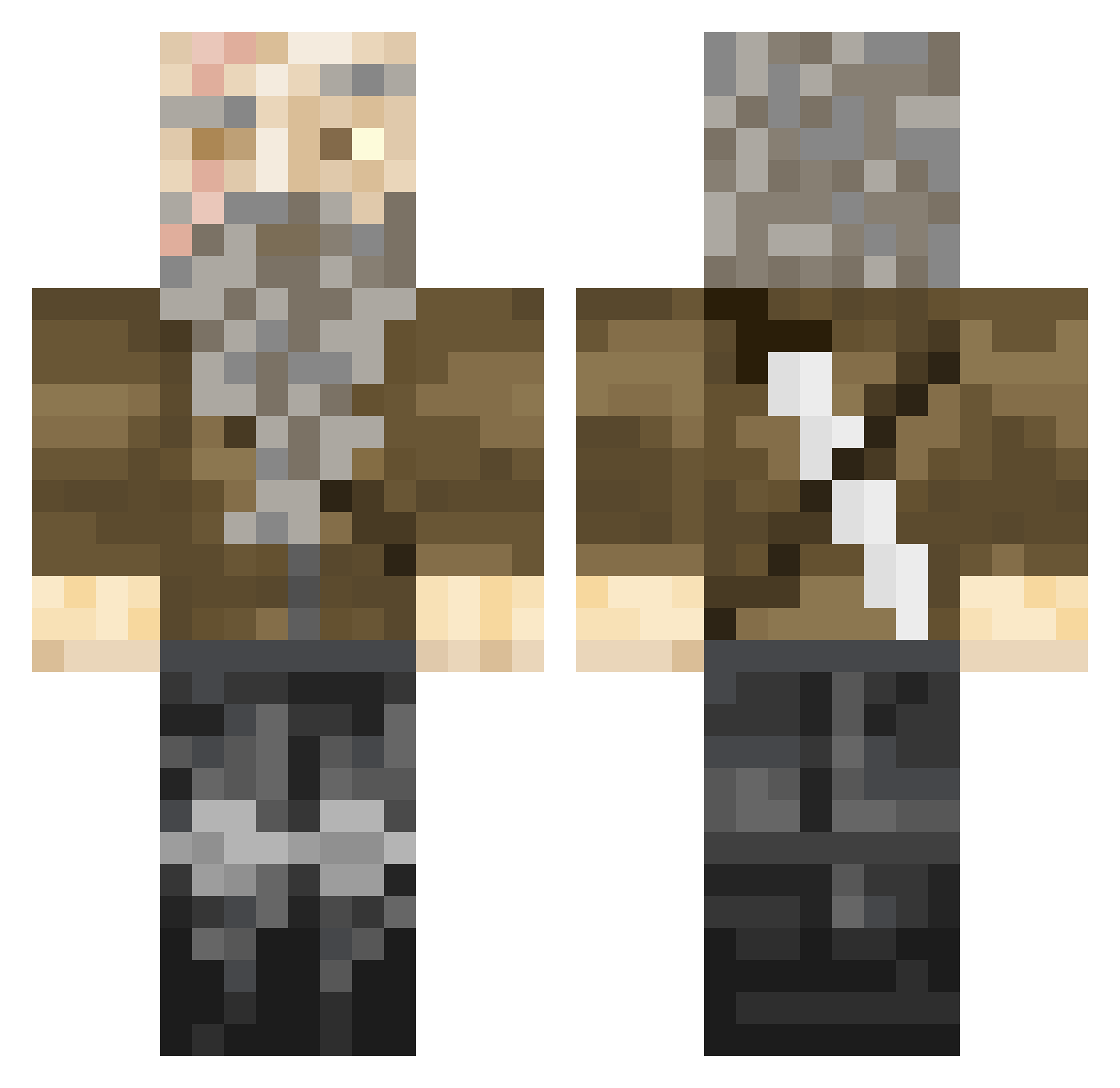 Vmec97 Minecraft skin, front and back view