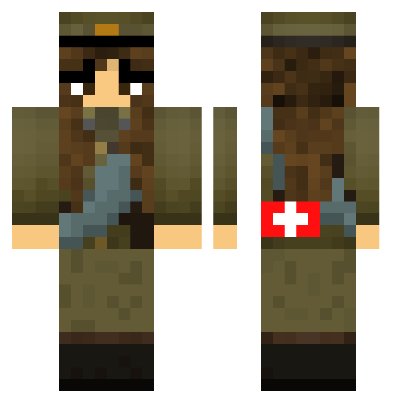 BLOOD_Work12 Minecraft skin, front and back view