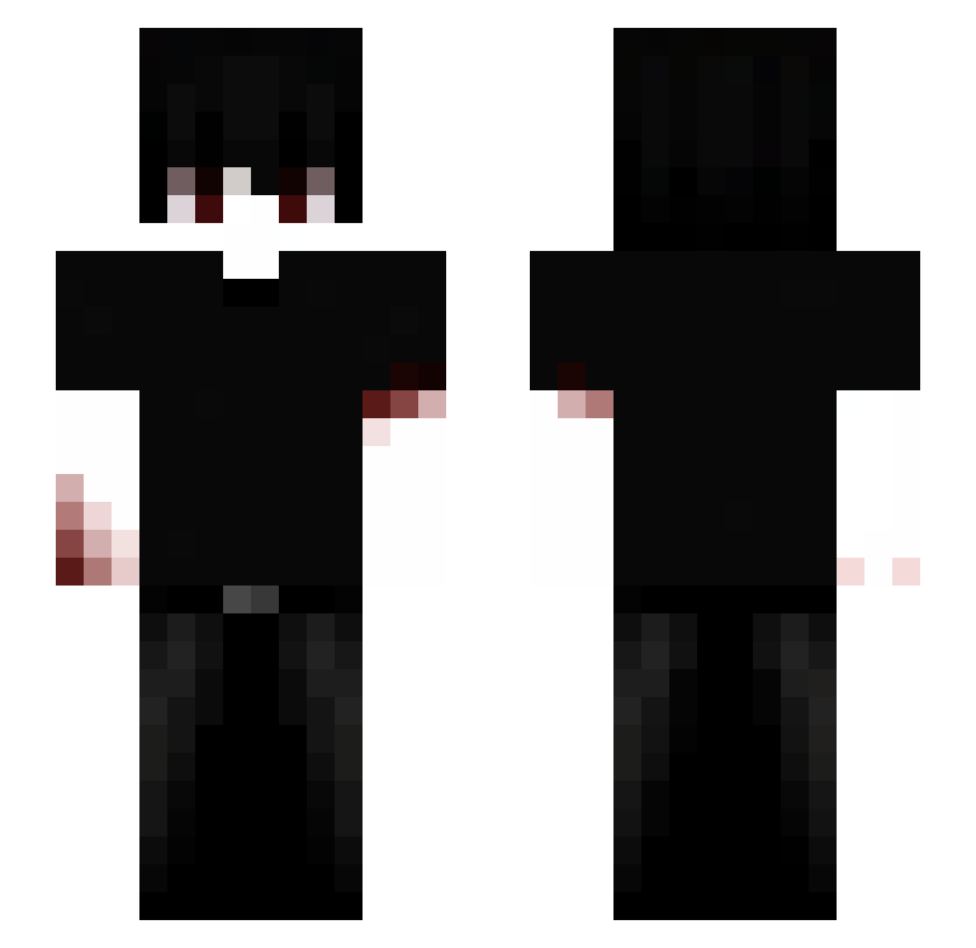 sweek Minecraft skin, front and back view