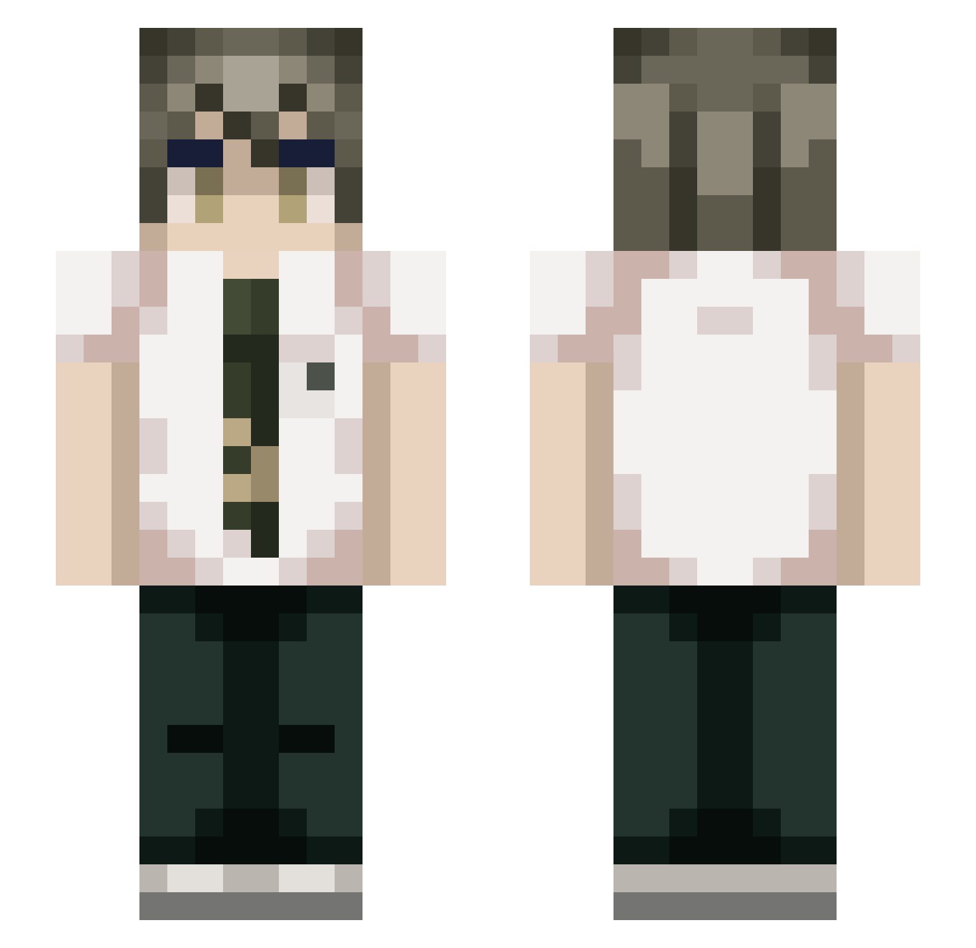 VoidEmber Minecraft skin, front and back view