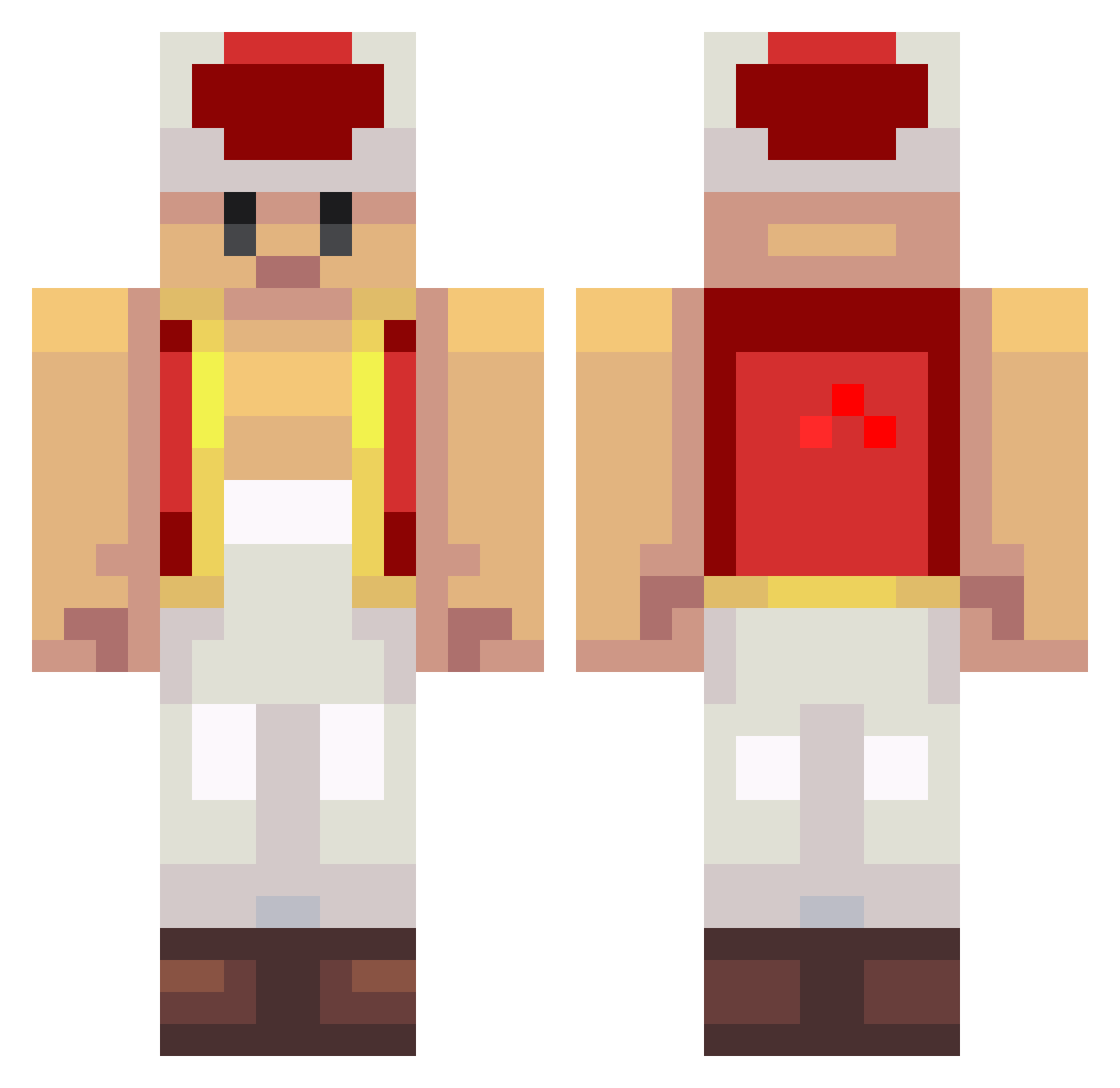 Modification Minecraft skin, front and back view