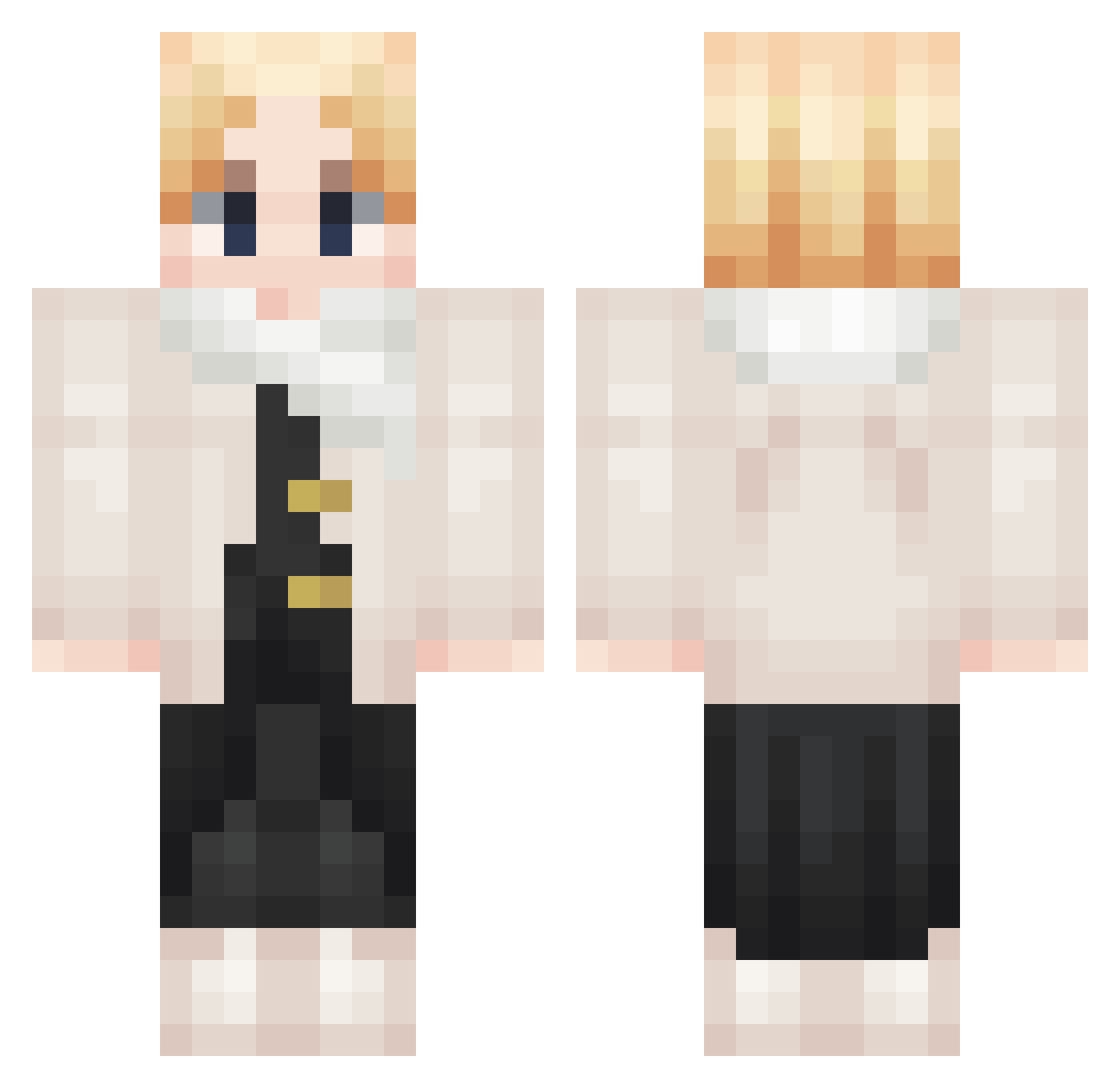Zanko24k Minecraft skin, front and back view